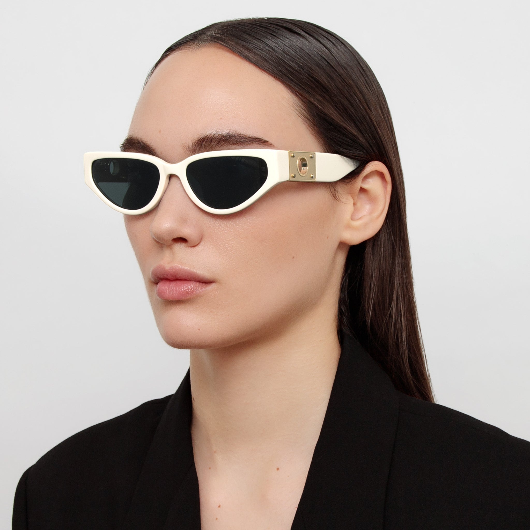 Tomie Sunglasses in White - LINDA FARROW - Sunglasses - 