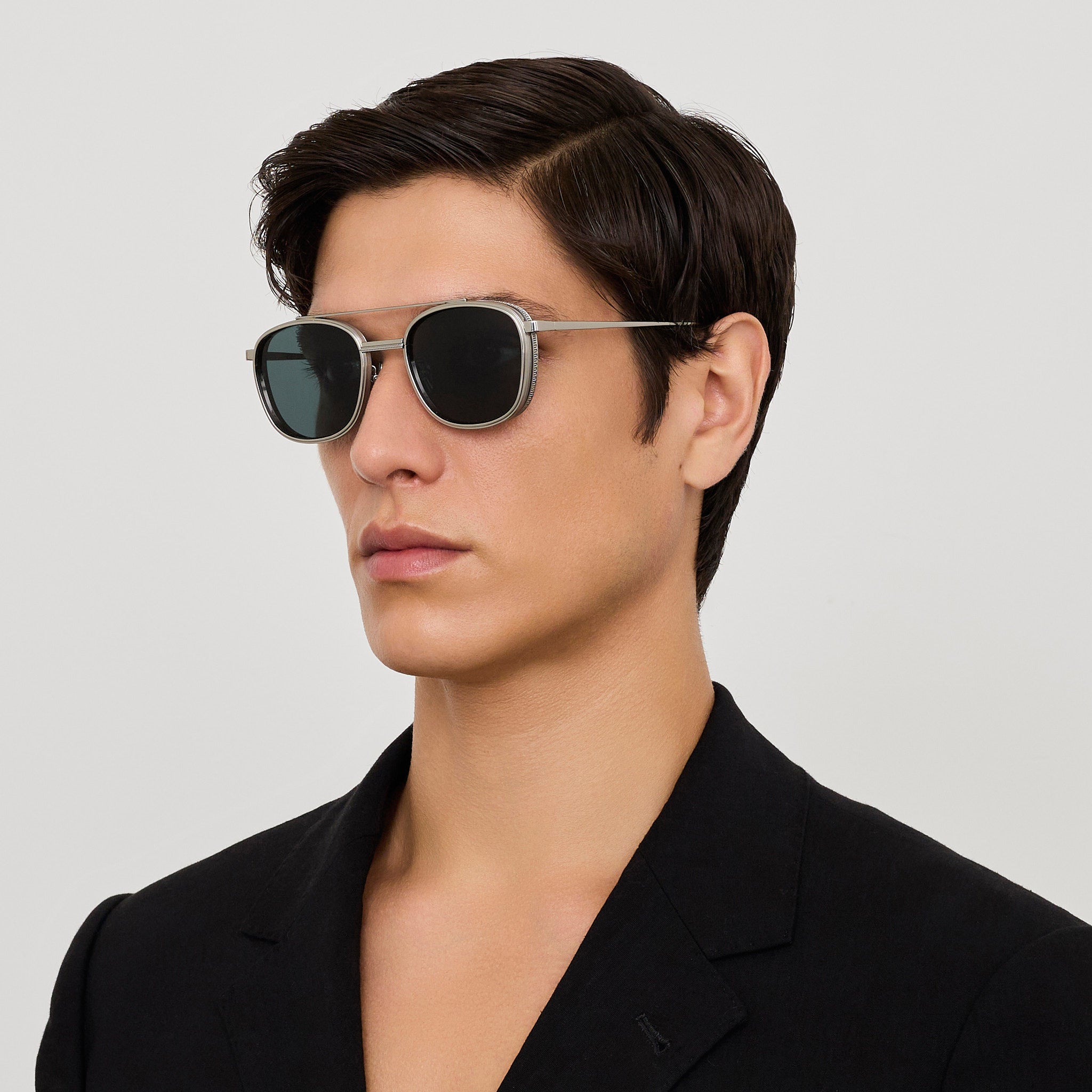 Varo Sunglasses in 22K White Gold and Green - LINDA FARROW - Sunglasses - 