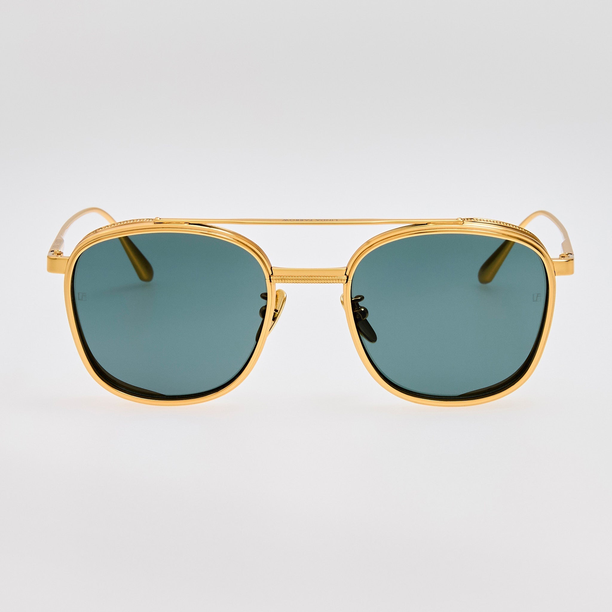 Varo Sunglasses in 22K White Gold and Green - LINDA FARROW - Sunglasses - 
