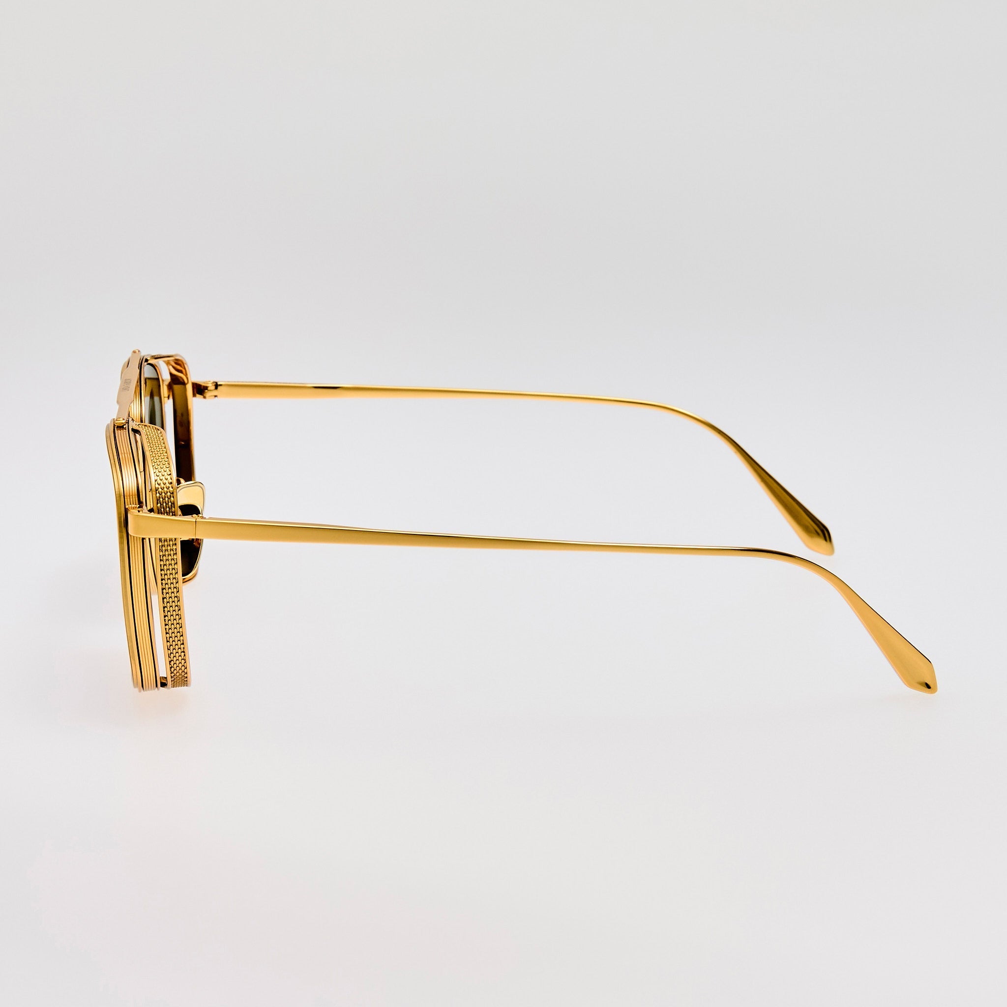 Varo Sunglasses in 22K White Gold and Green - LINDA FARROW - Sunglasses - 