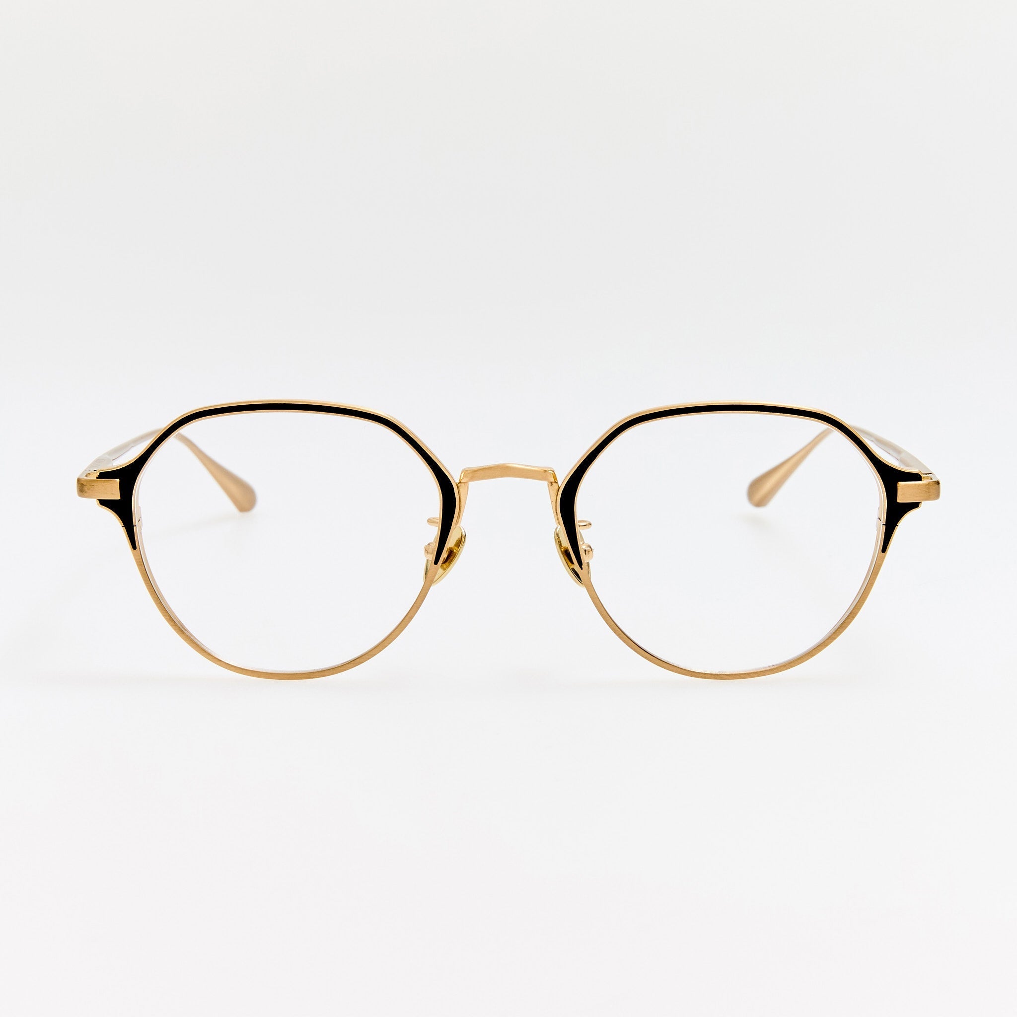 Wilson Optical in Satin Black and Matt Champagne - LINDA FARROW - Optical Frame - 