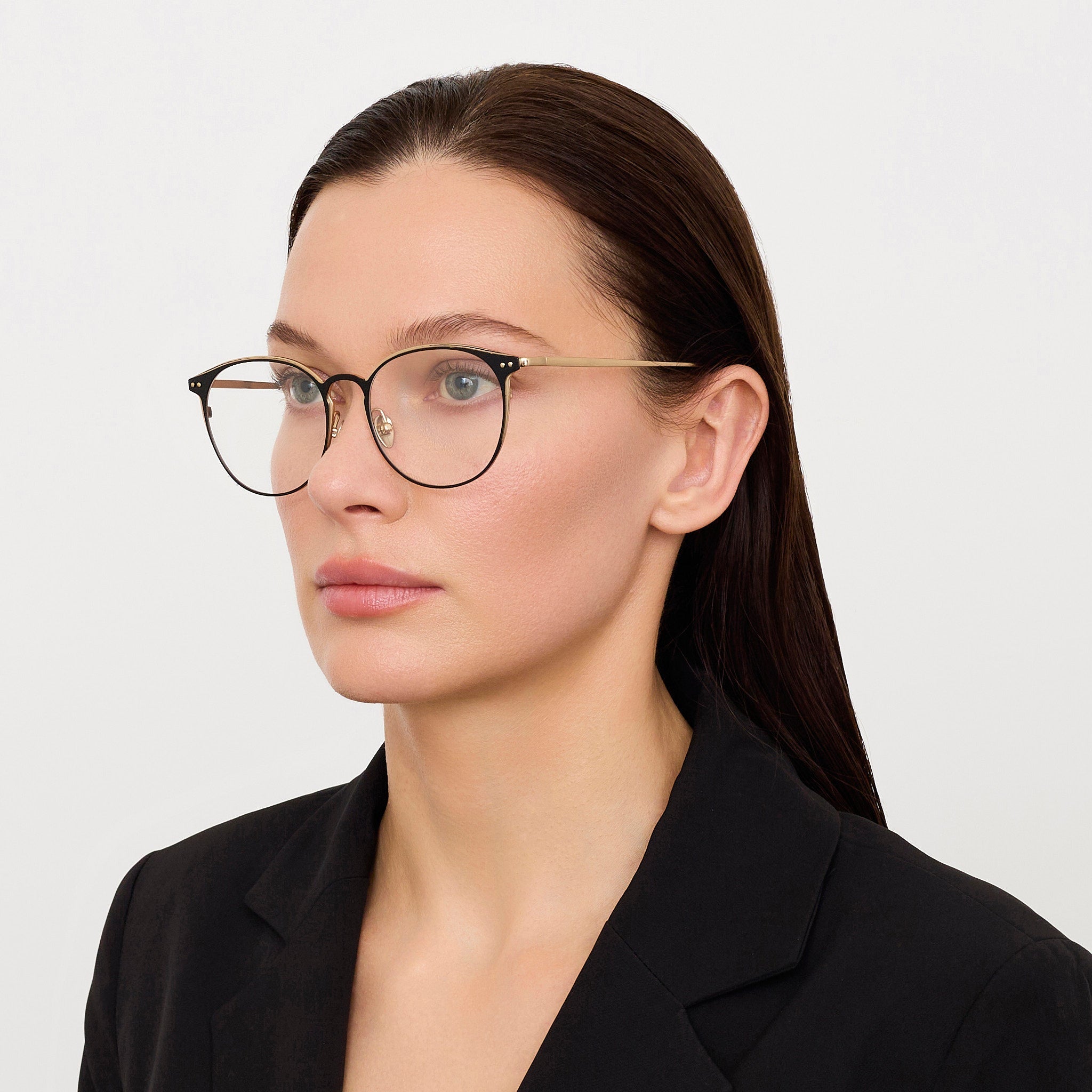 Yves Optical in Matt Champagne - LINDA FARROW - Optical Frame - 