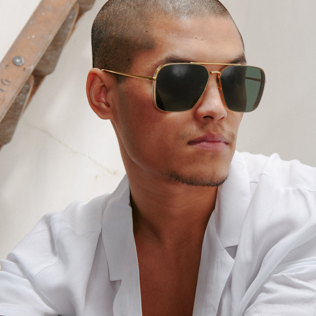 Men's Asher Sunglasses in Yellow Gold Frame