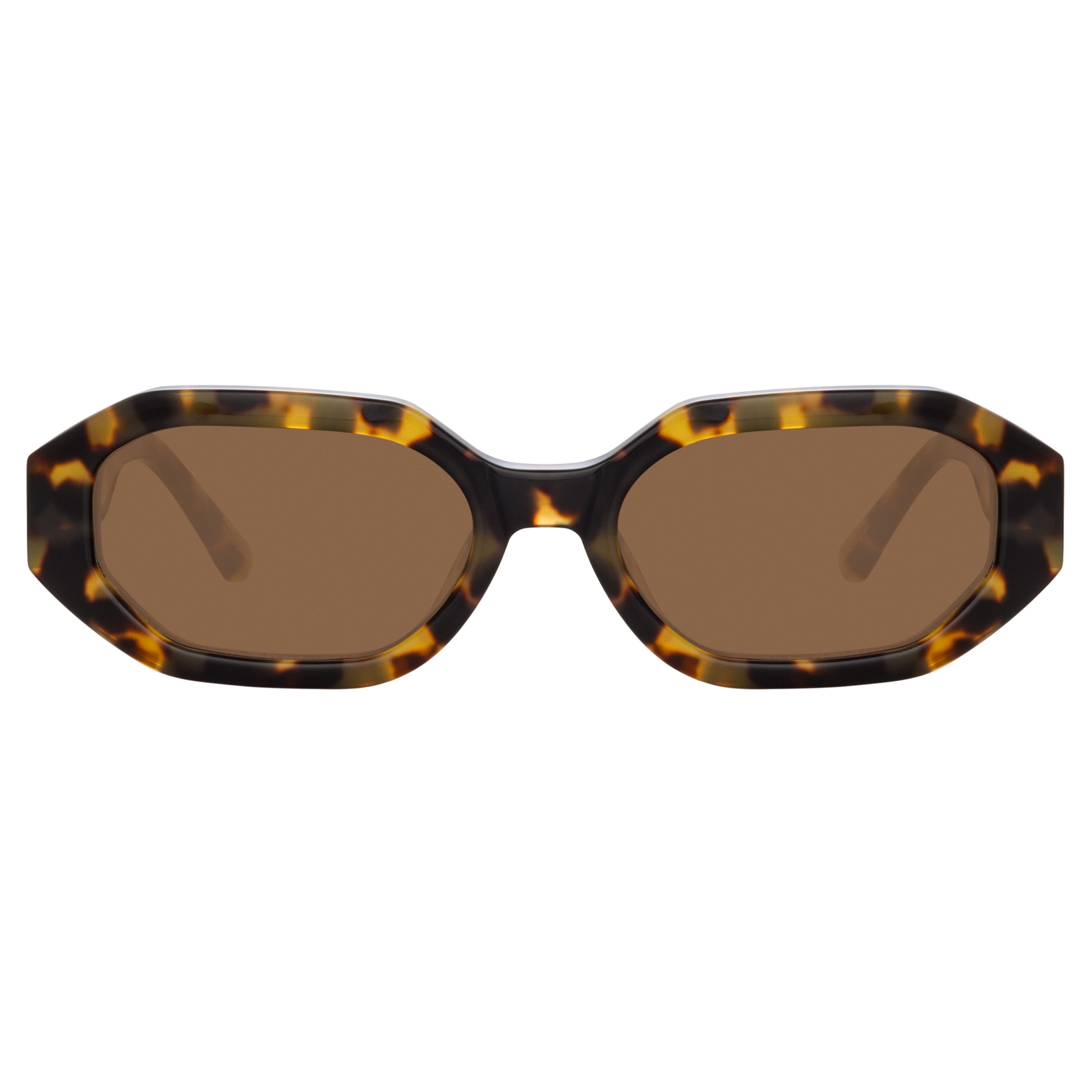 Irene Angular Sunglasses in Tortoiseshell and Brown