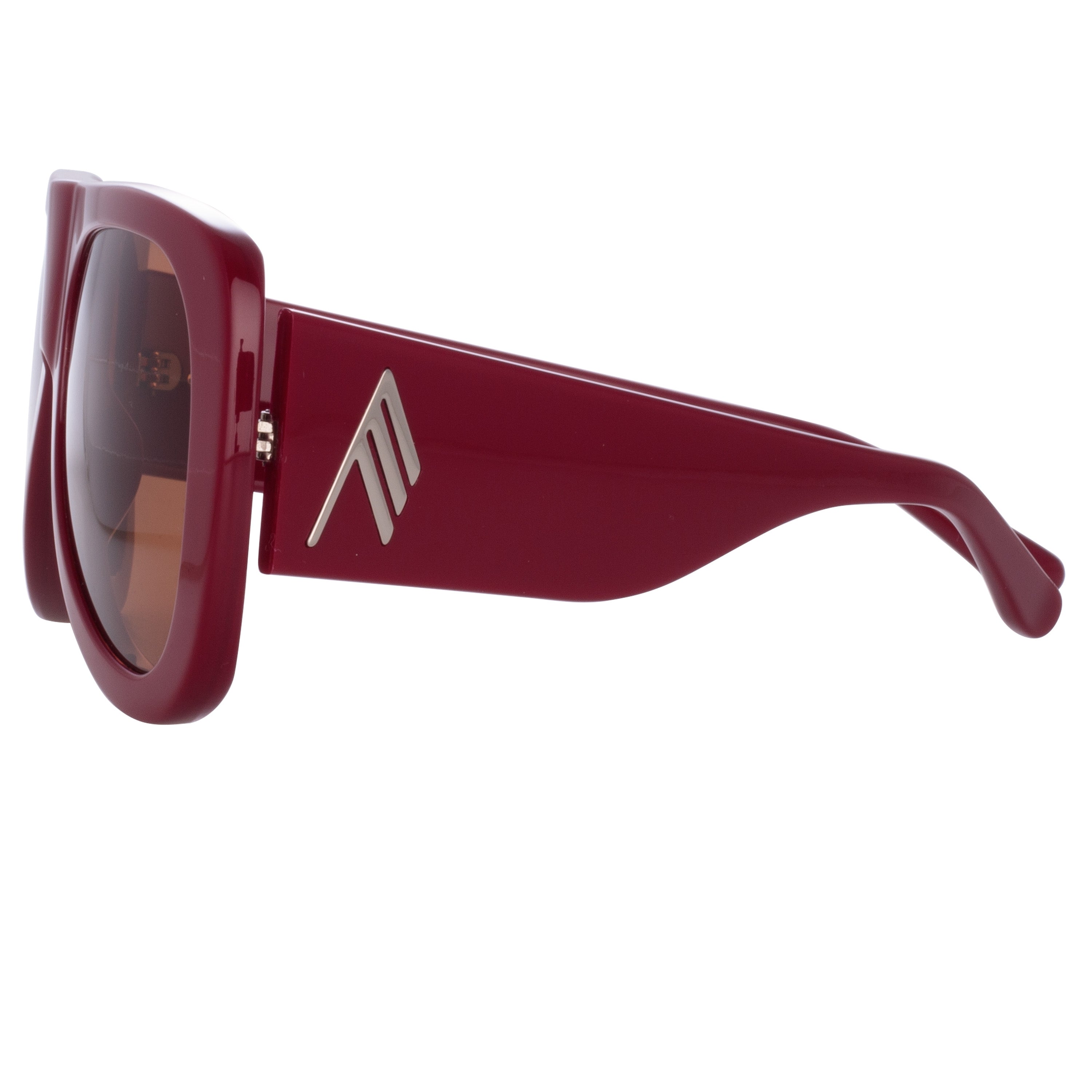 The Attico Edie Aviator Sunglasses in Bordeaux