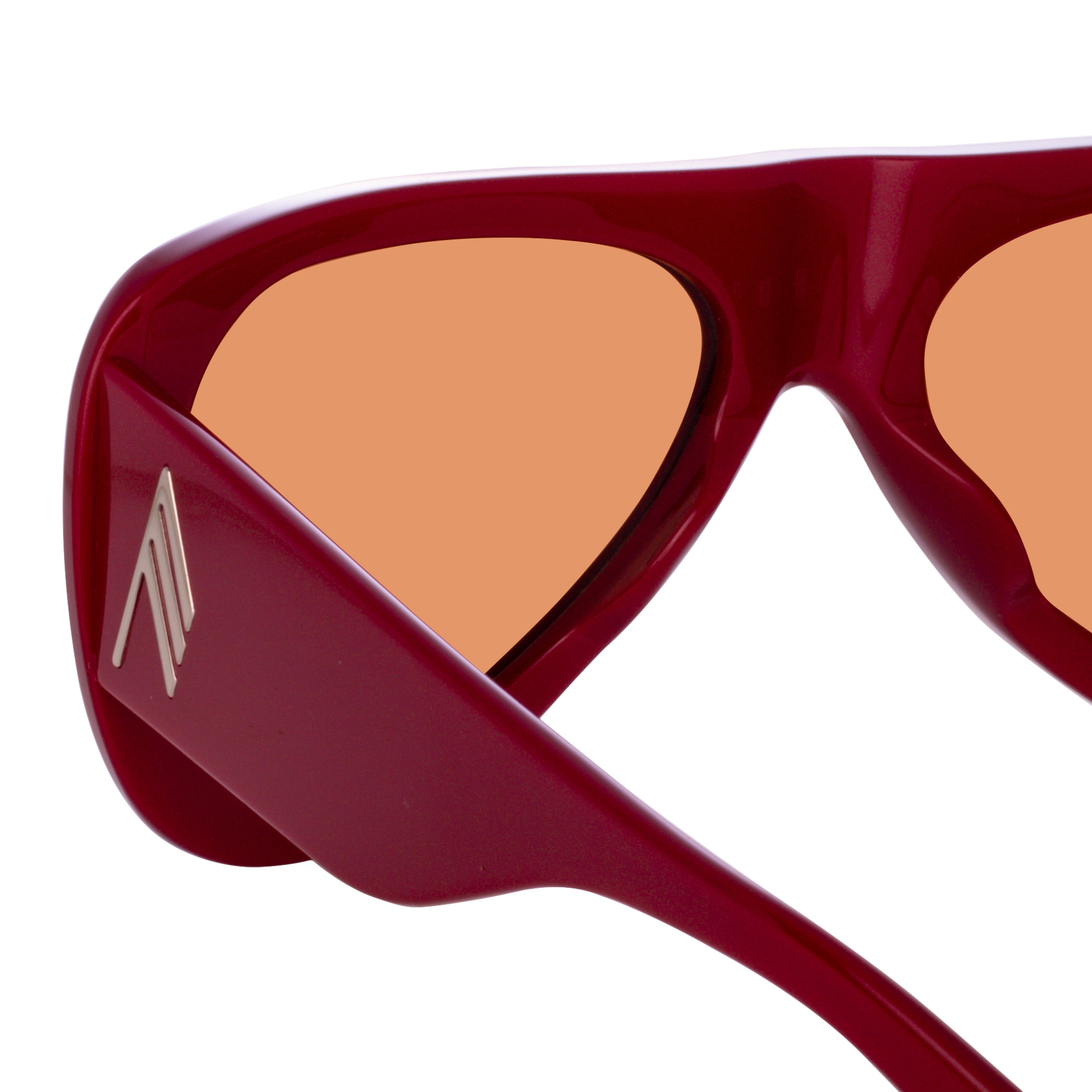 The Attico Edie Aviator Sunglasses in Bordeaux