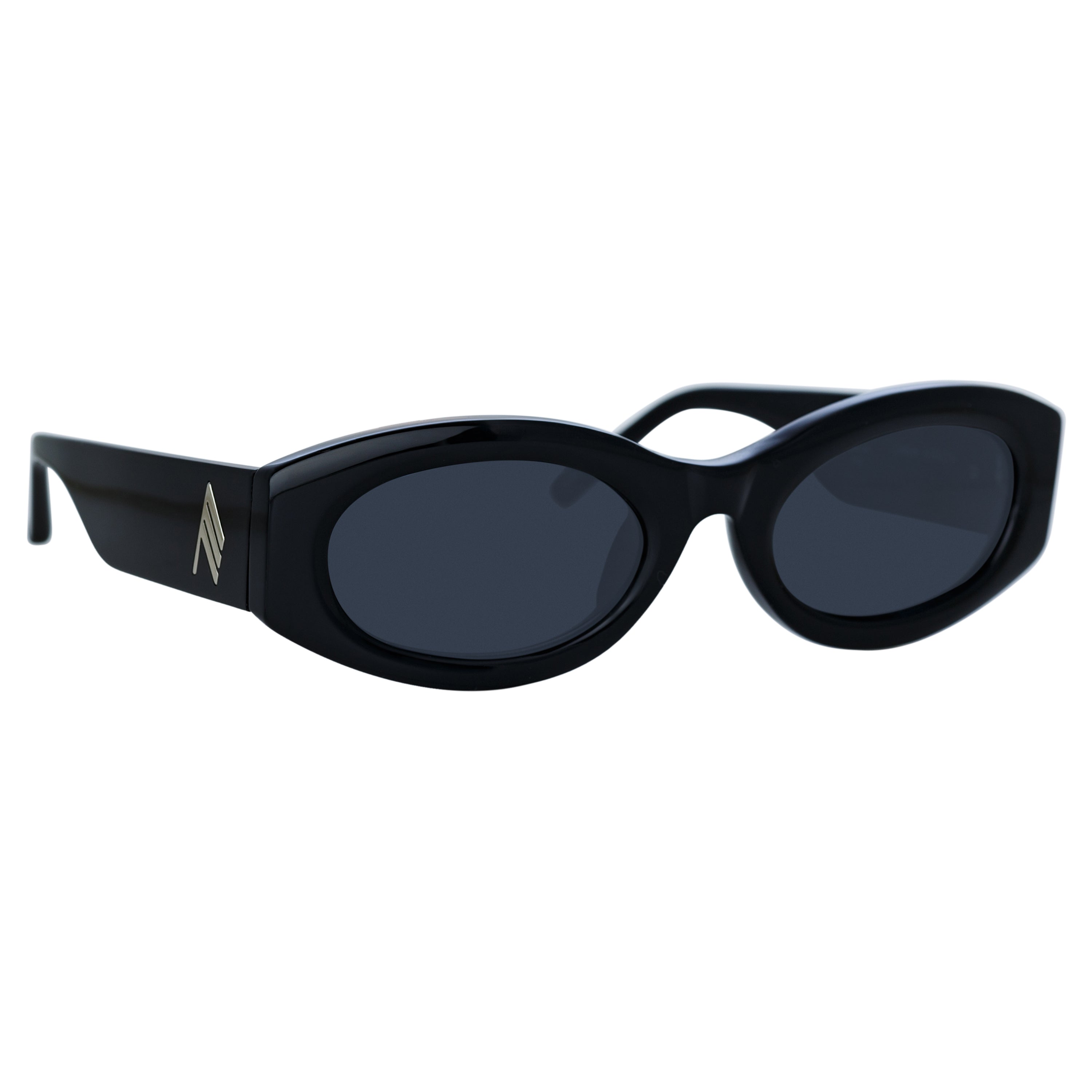 Berta Oval Sunglasses in Black