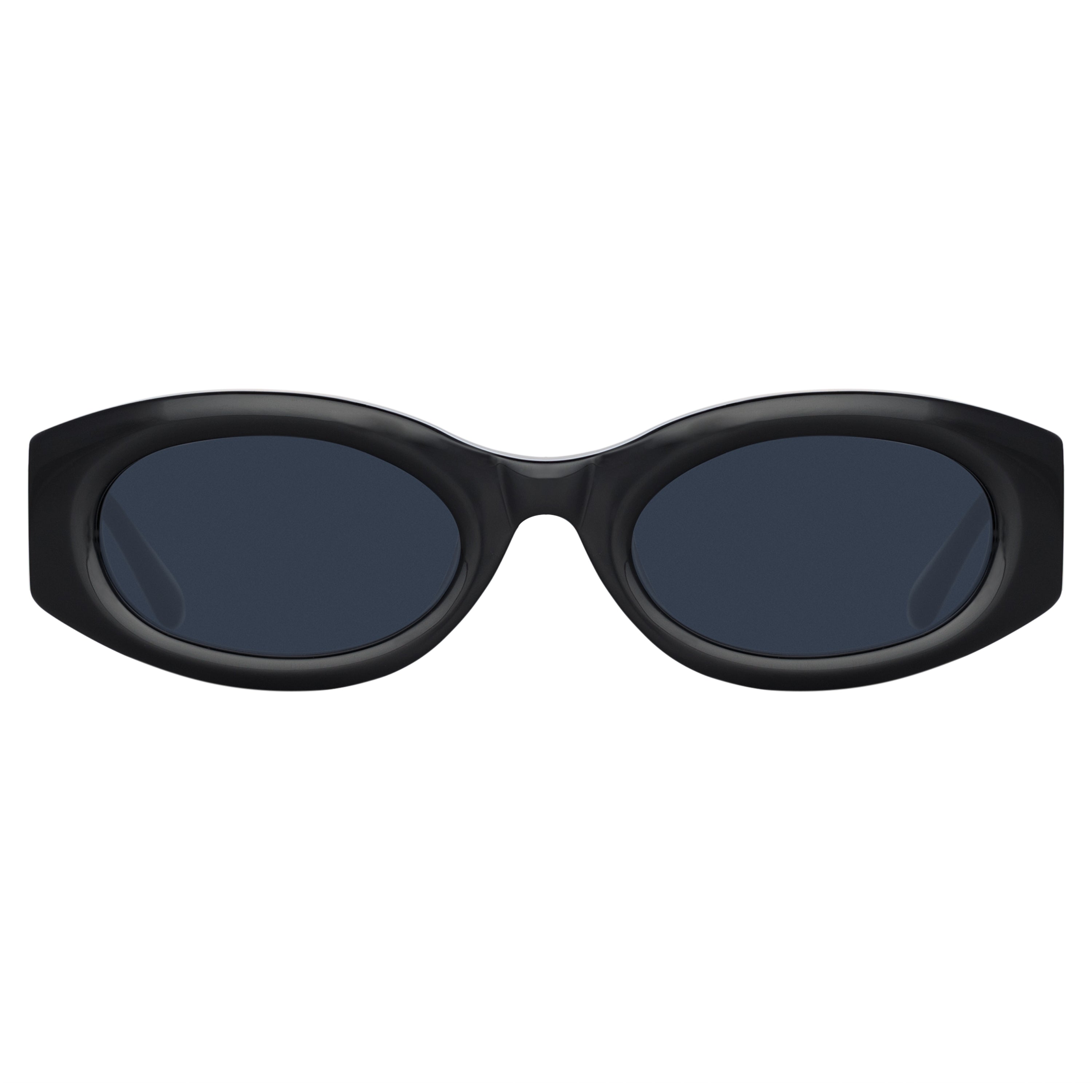 Berta Oval Sunglasses in Black