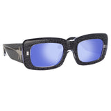 Marfa Rectangular Sunglasses in Glitter and Blue