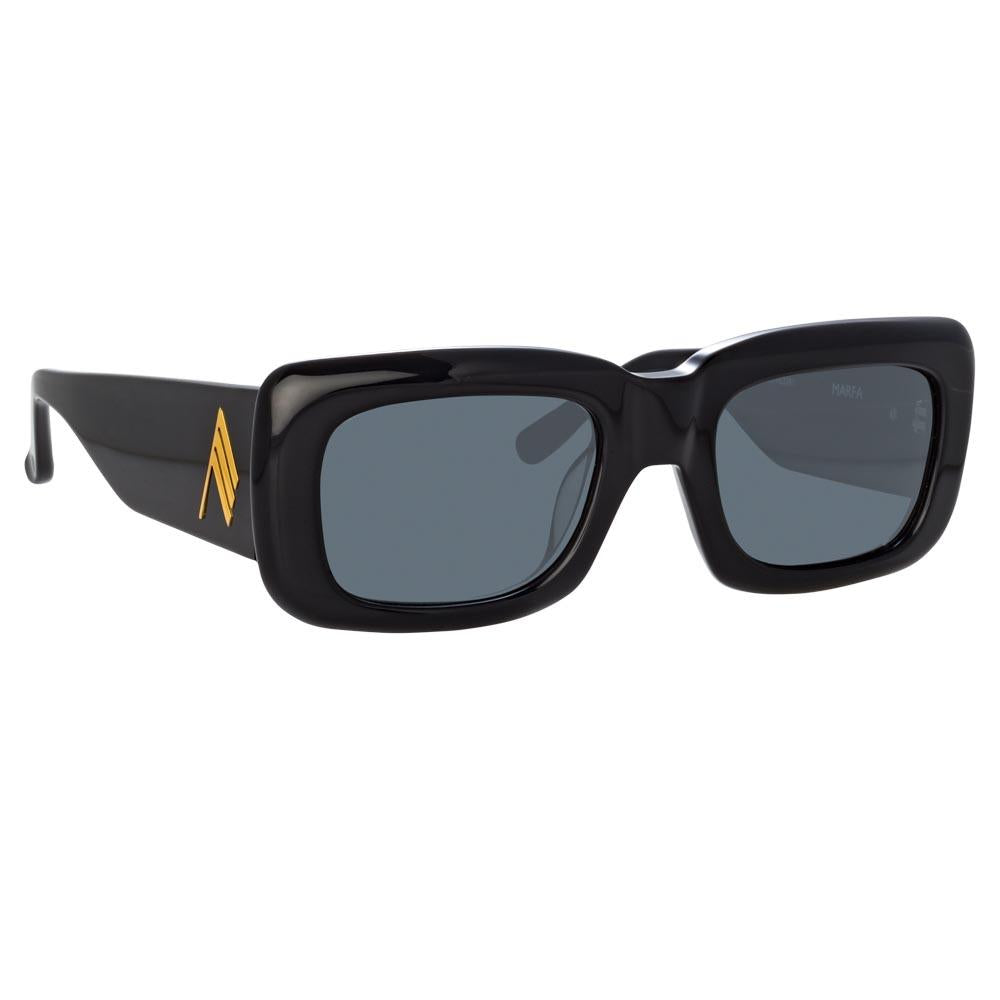 Marfa Rectangular Sunglasses in Black