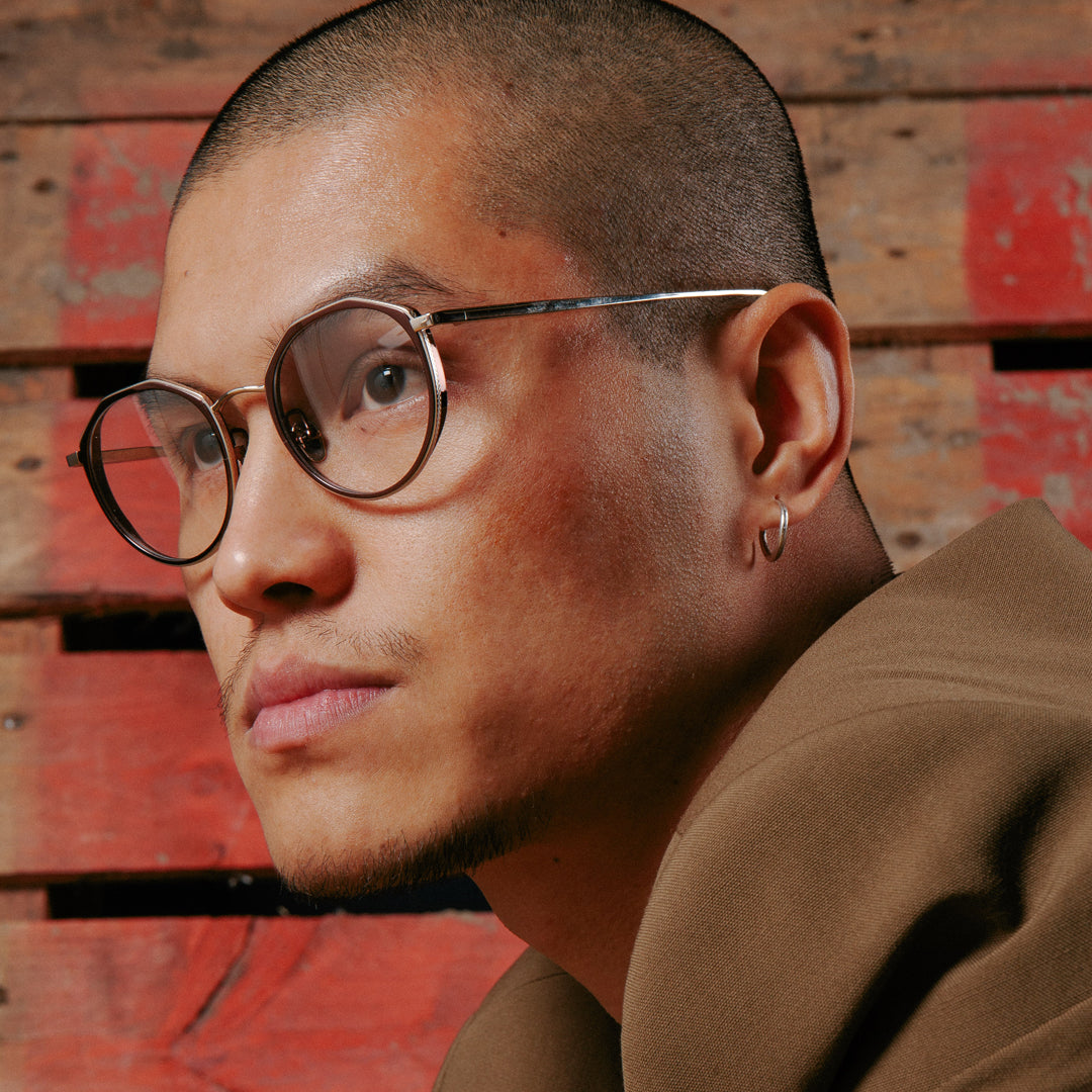 Men's Cesar Optical Frame in Light Gold and Brown