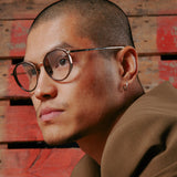 Cesar Optical Frame in Light Gold and Brown (Men's)