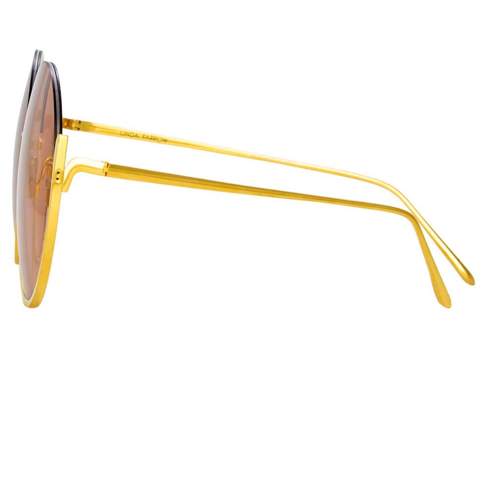 Olivia Round Sunglasses in Light Gold