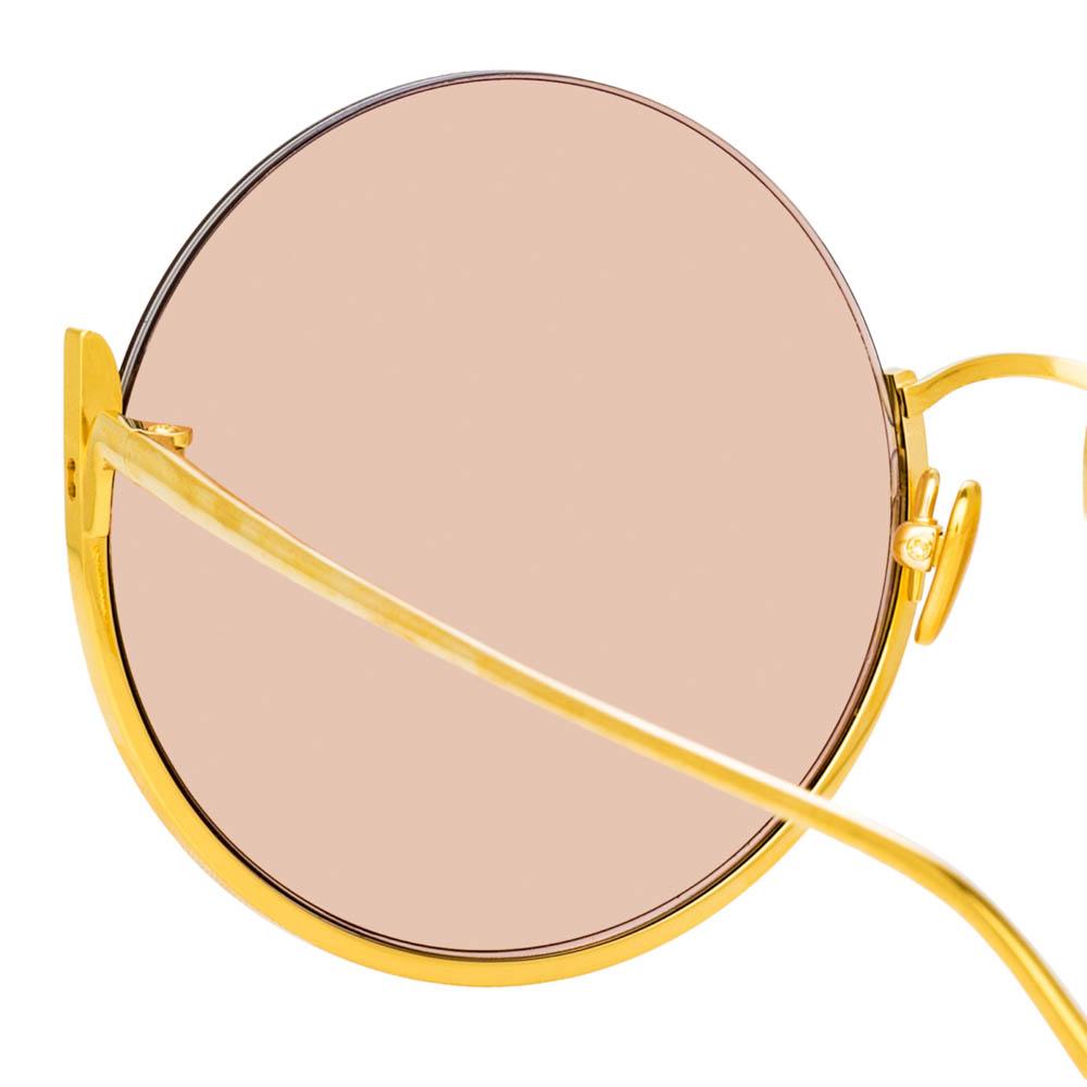 Olivia Round Sunglasses in Light Gold