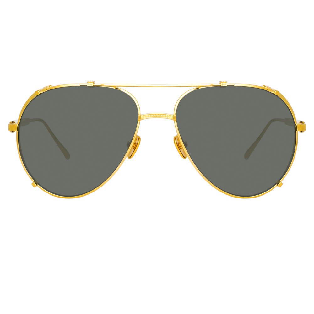 Newman Aviator Sunglasses in Yellow Gold