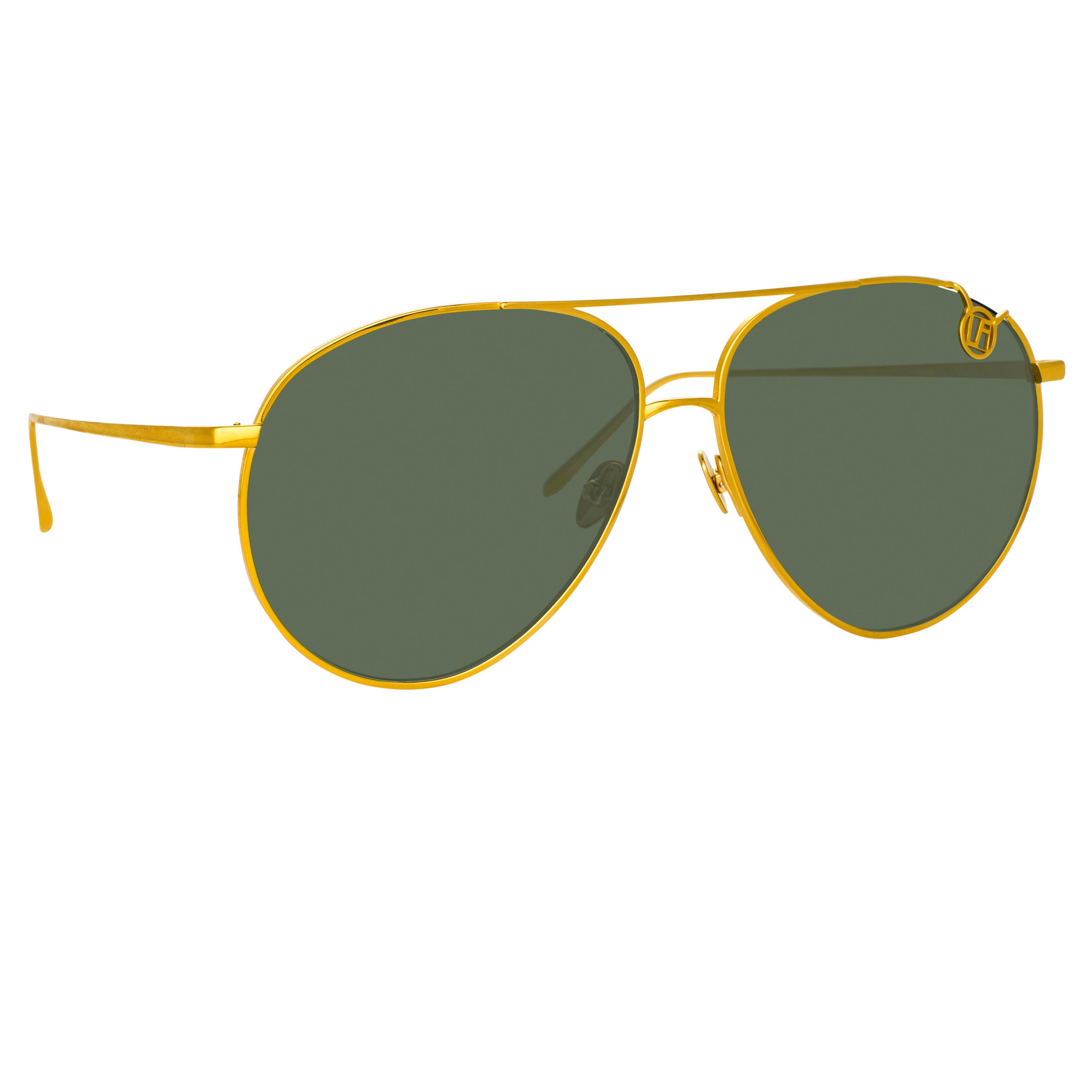 Joni Sunglasses in Yellow Gold and Green