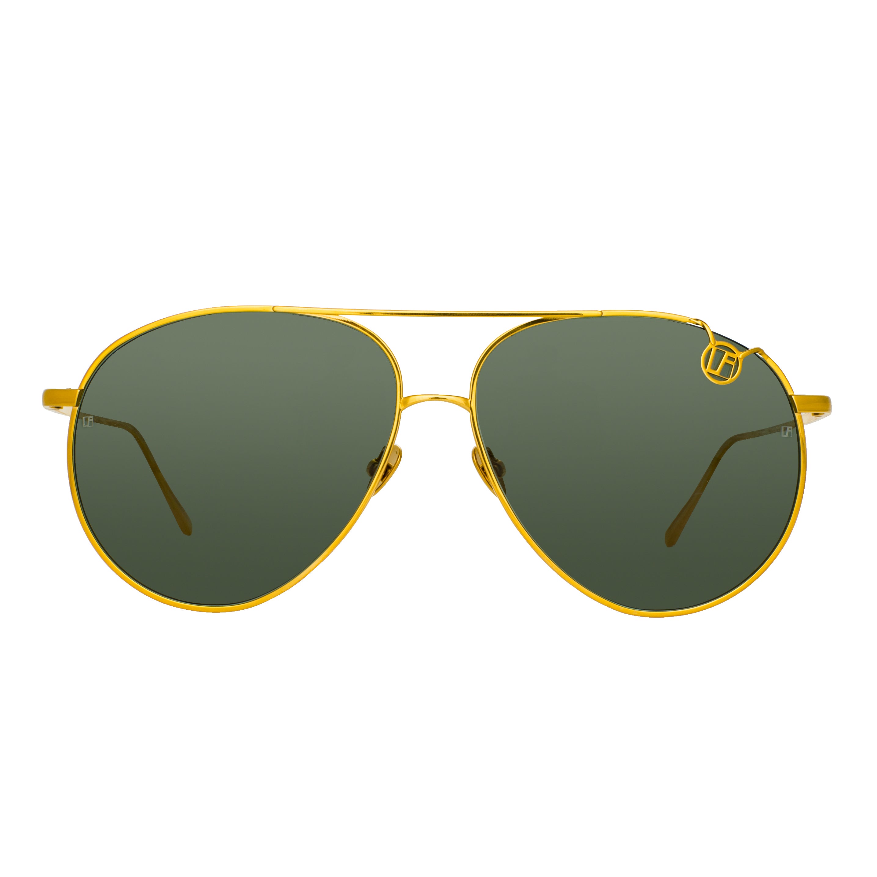 Joni Sunglasses in Yellow Gold and Green