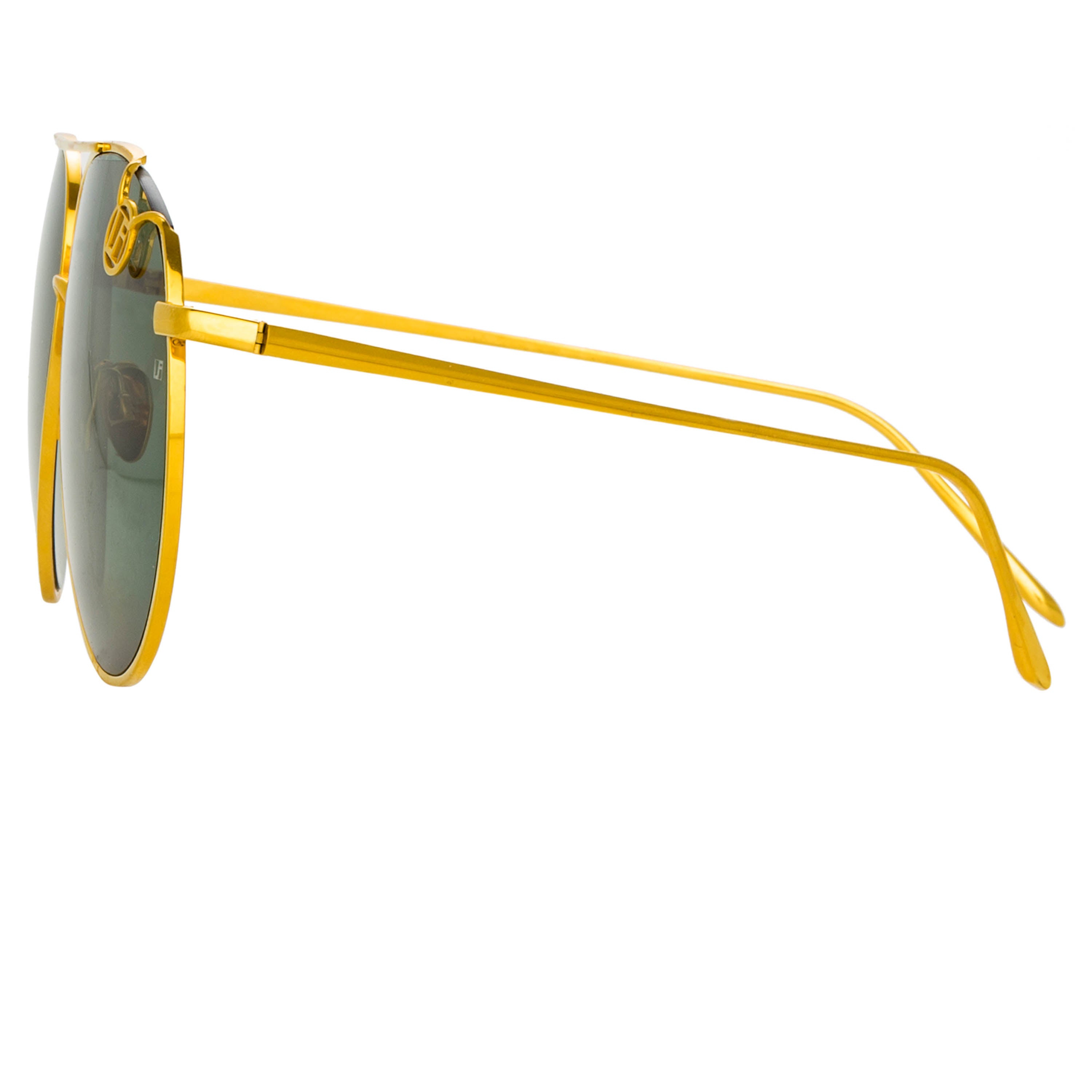 Joni Sunglasses in Yellow Gold and Green