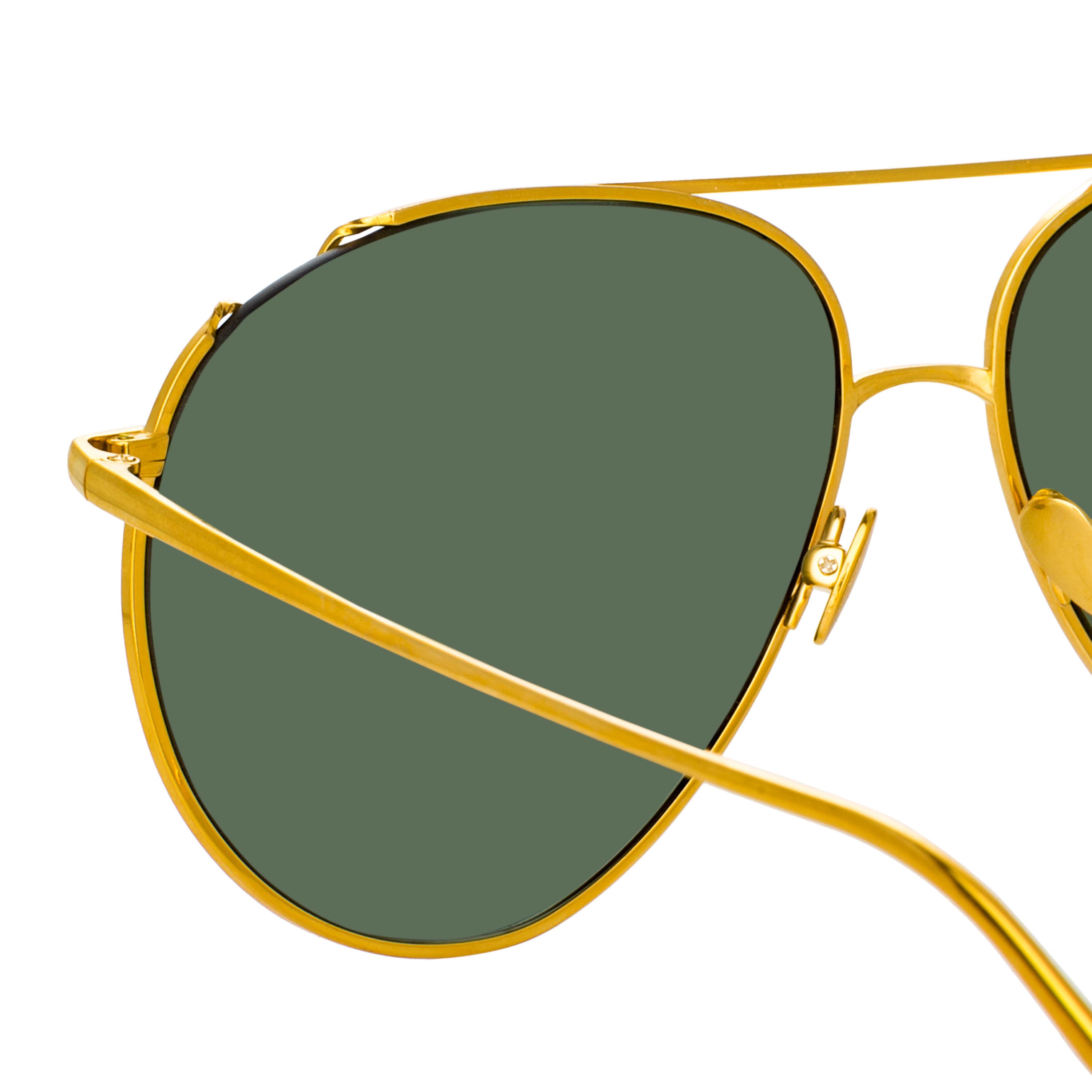 Joni Sunglasses in Yellow Gold and Green