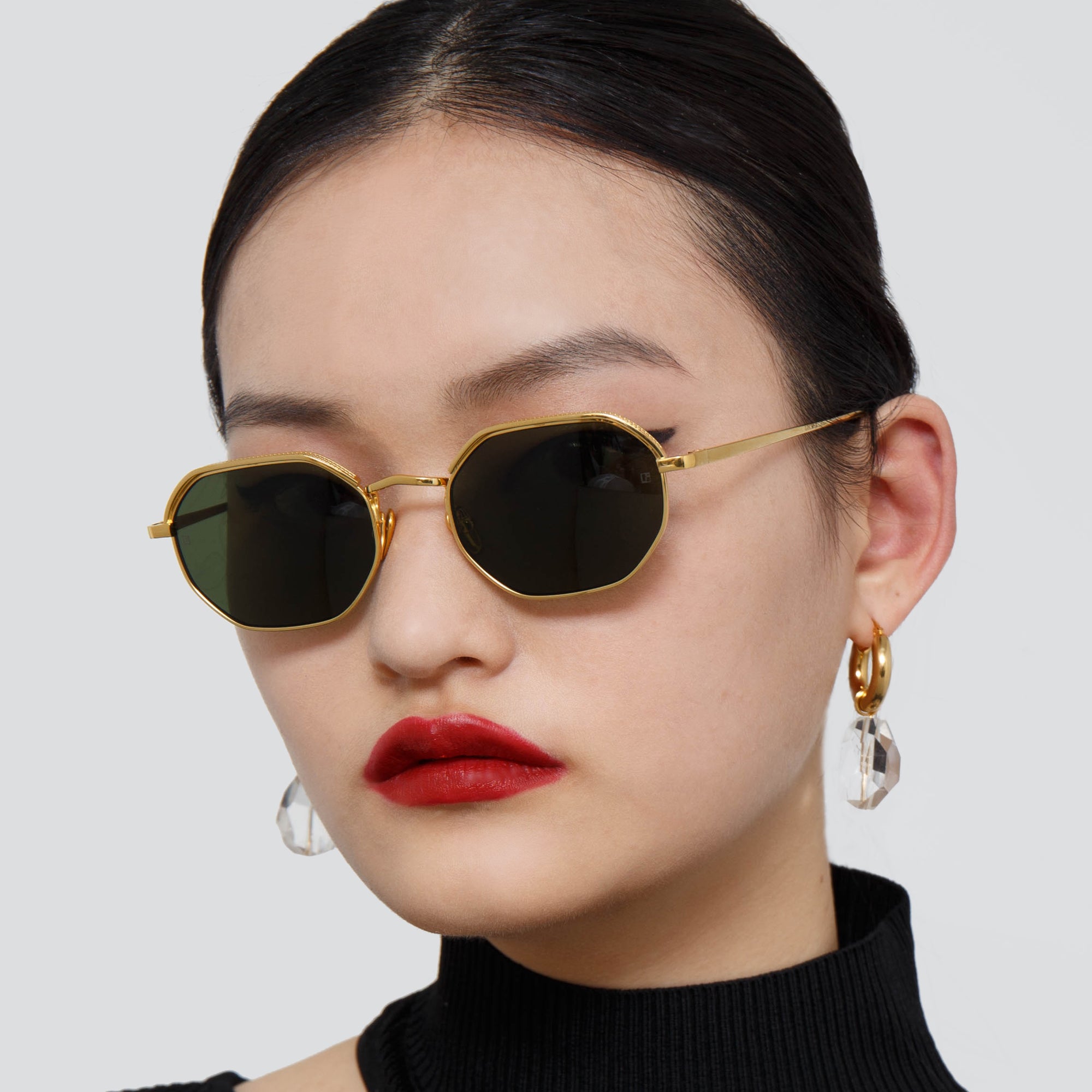 Shaw Glasses in Yellow Gold and Green