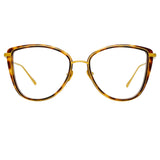 Liza Optical Frame in Tortoiseshell and Yellow Gold