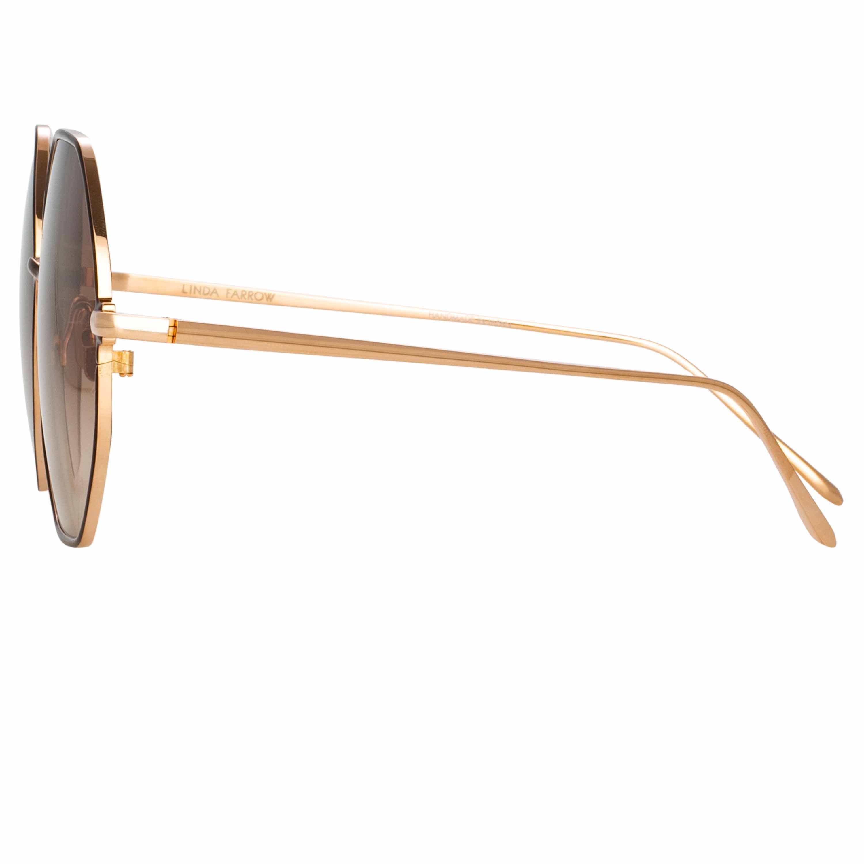 Leif Oversized Sunglasses in Rose Gold and Brown