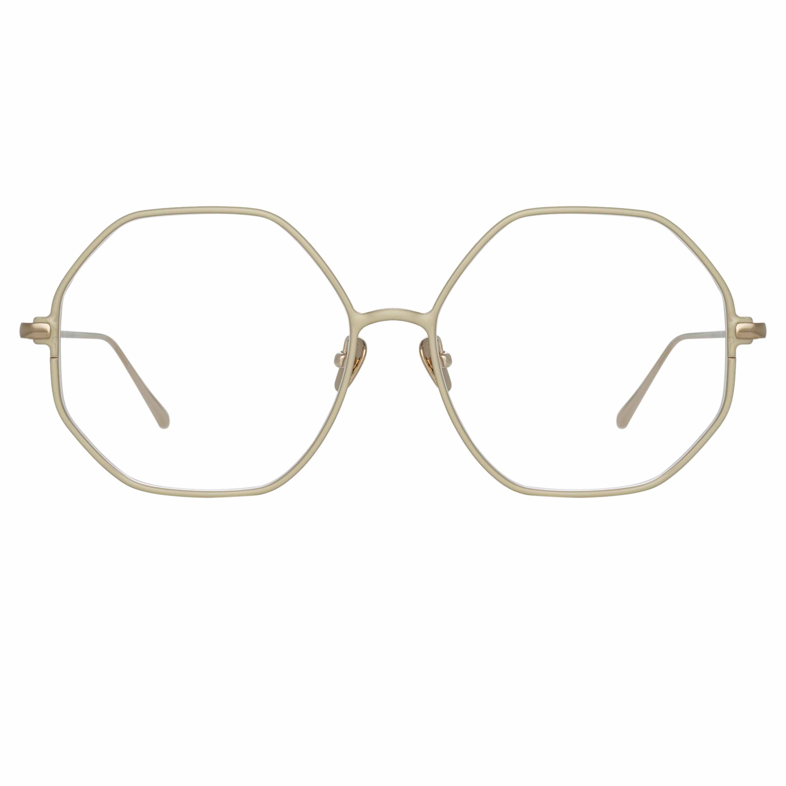 Leif Oversized Optical Frame in Light Gold and Cream