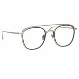 Clark Optical Frame in White Gold and Black