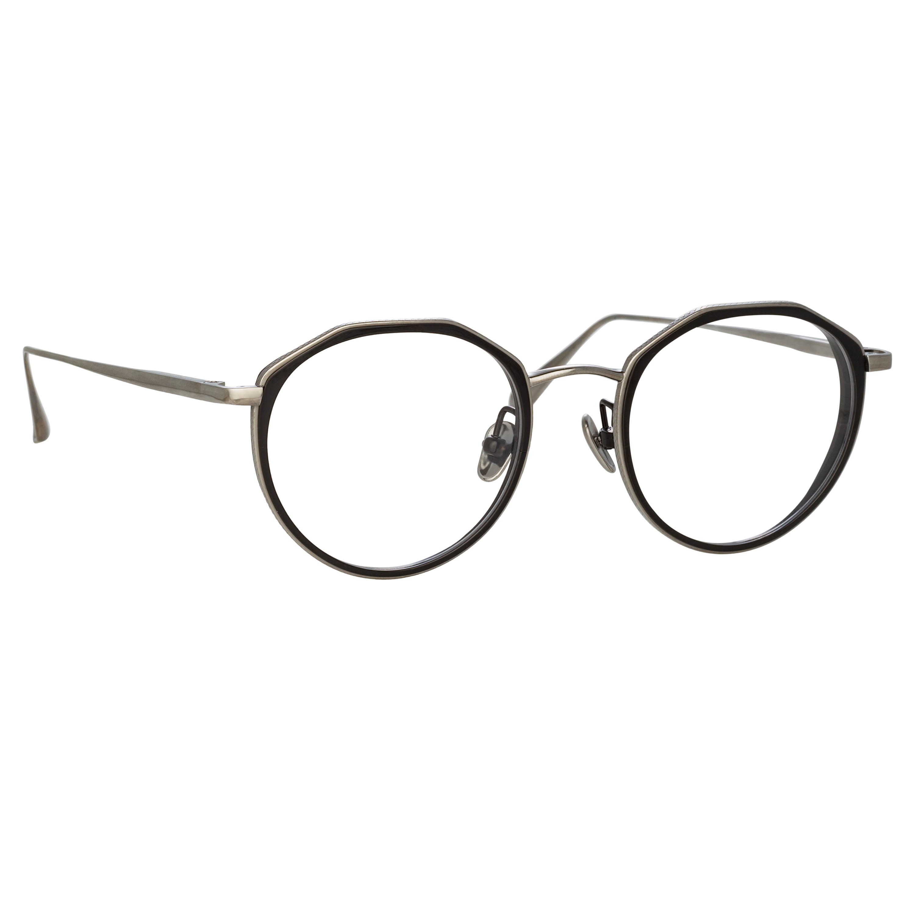 Cesar Optical Frame in White Gold and Black