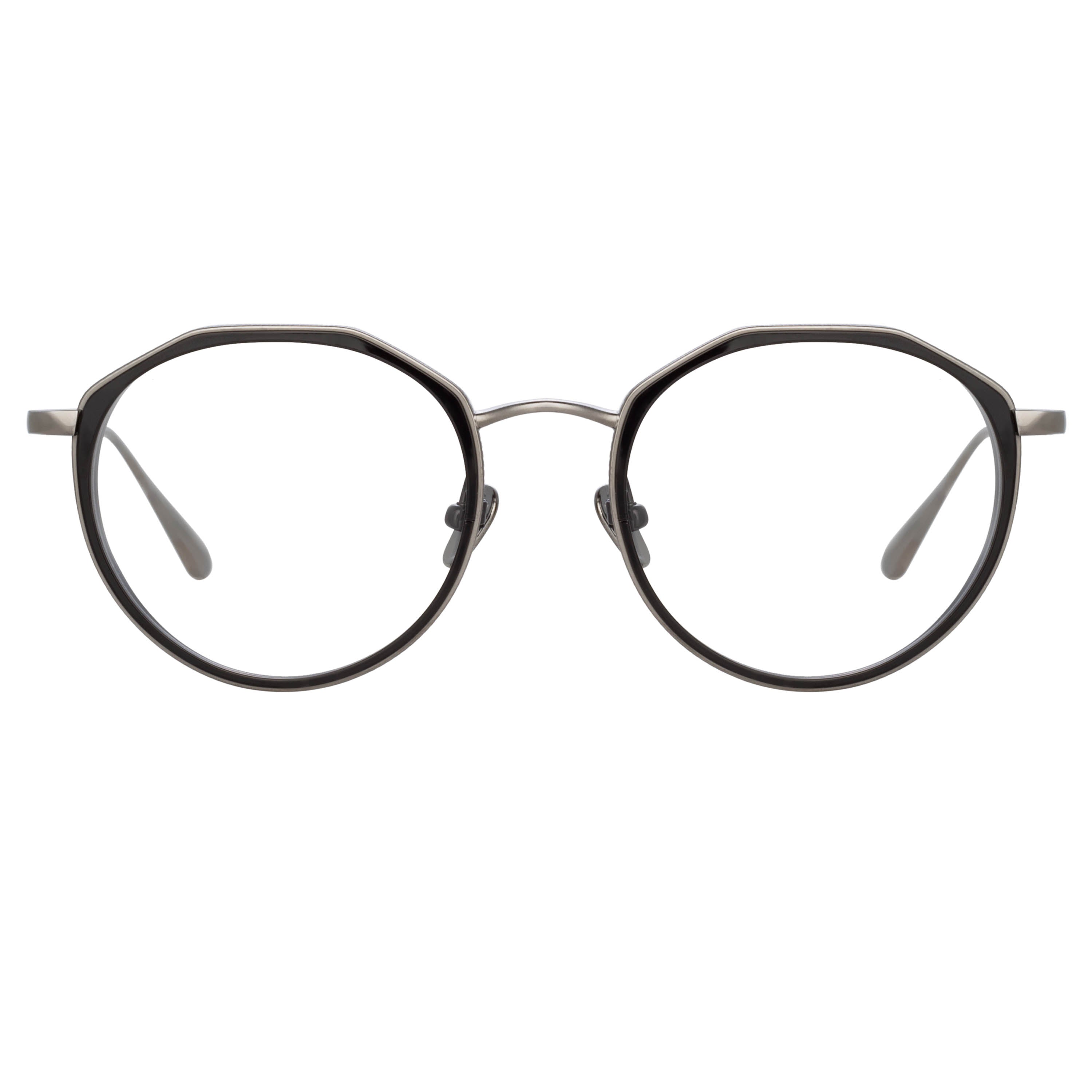 Cesar Optical Frame in White Gold and Black