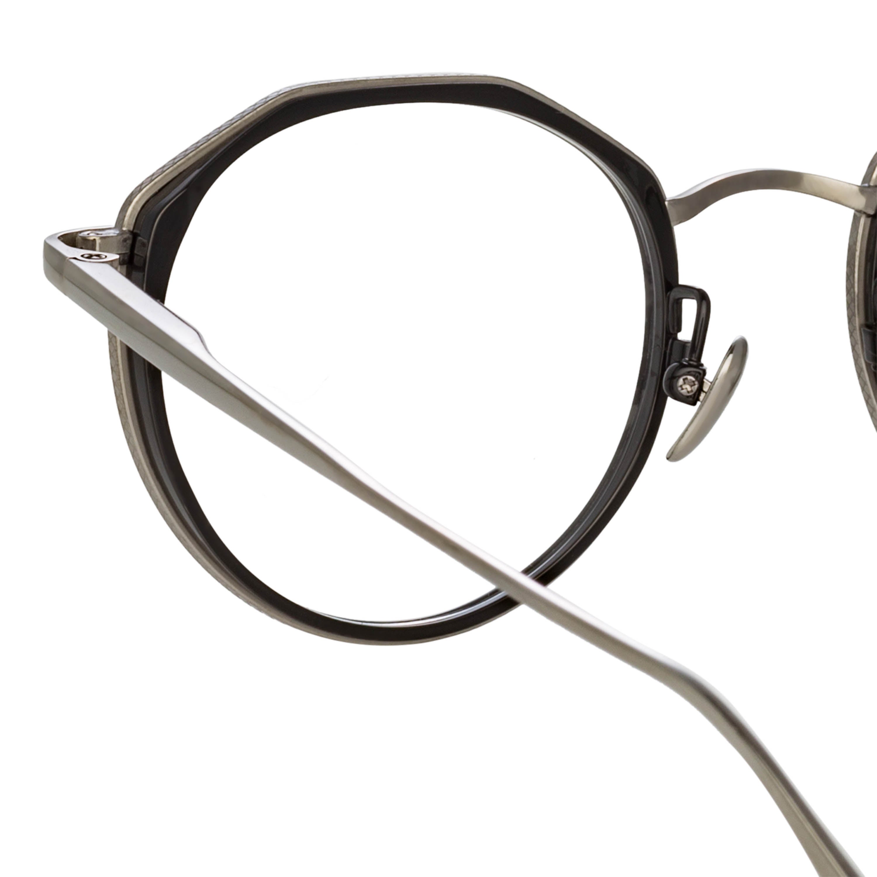 Cesar Optical Frame in White Gold and Black