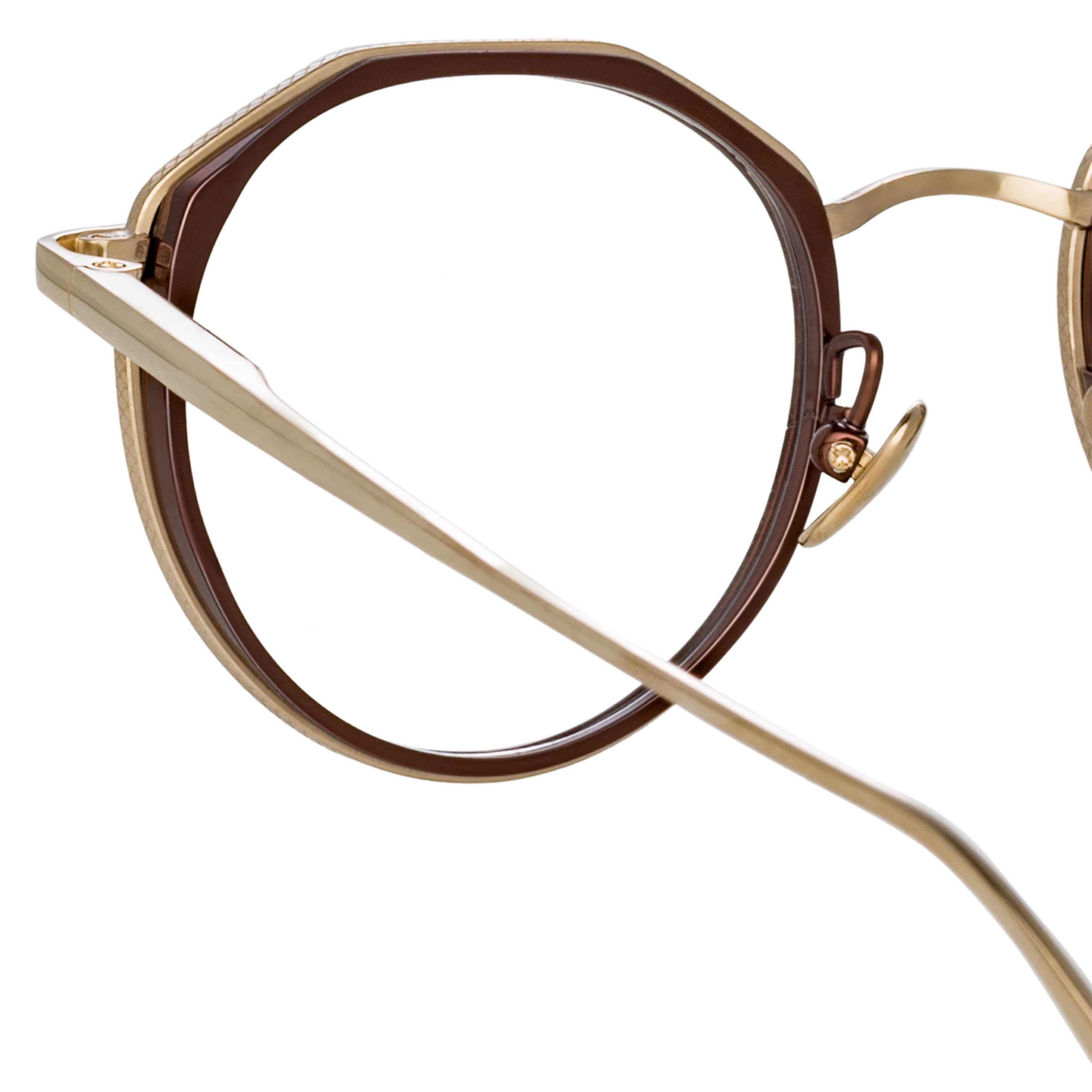 Men's Cesar Optical Frame in Light Gold and Brown