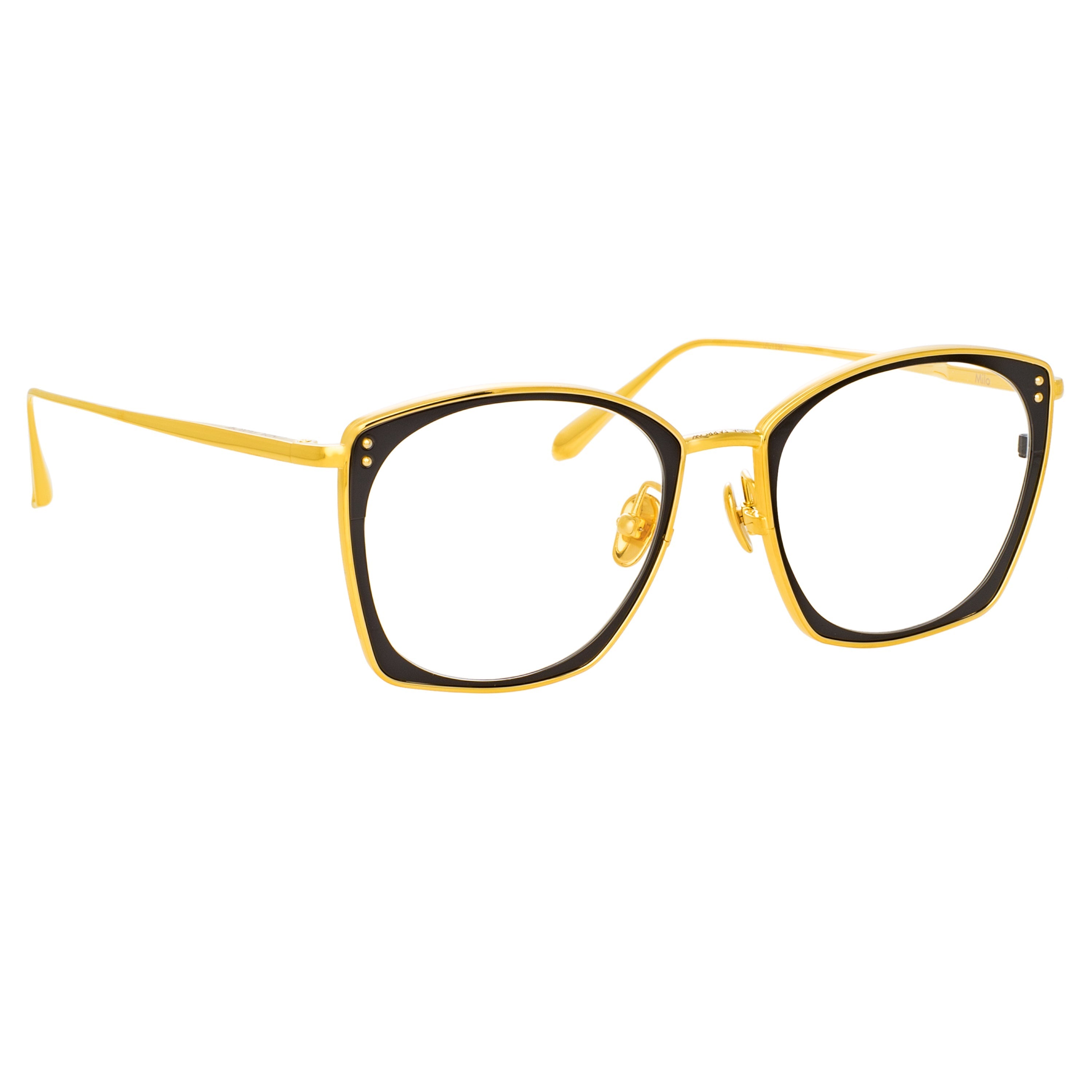 Milo Square Optical Frame in Yellow Gold