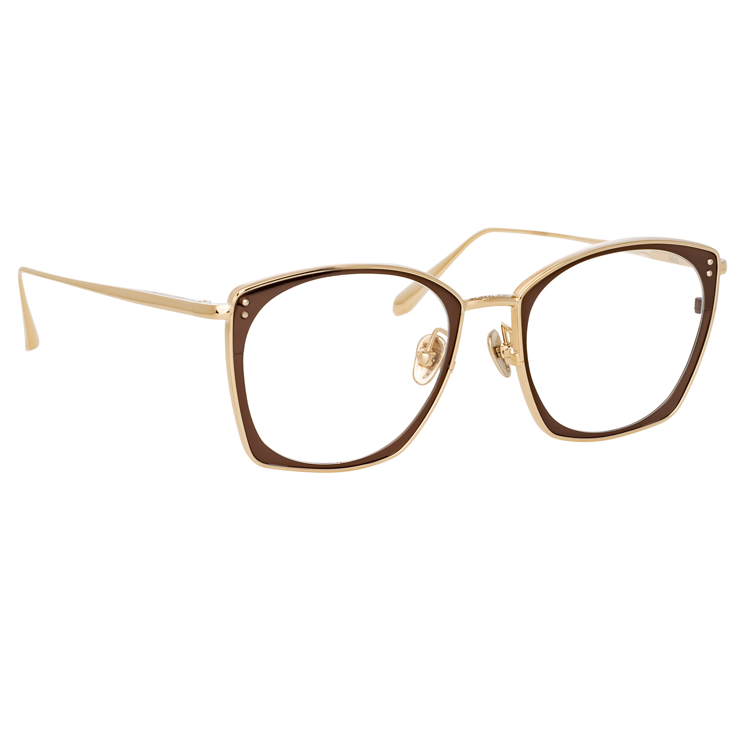 Milo Square Optical Frame in Light Gold