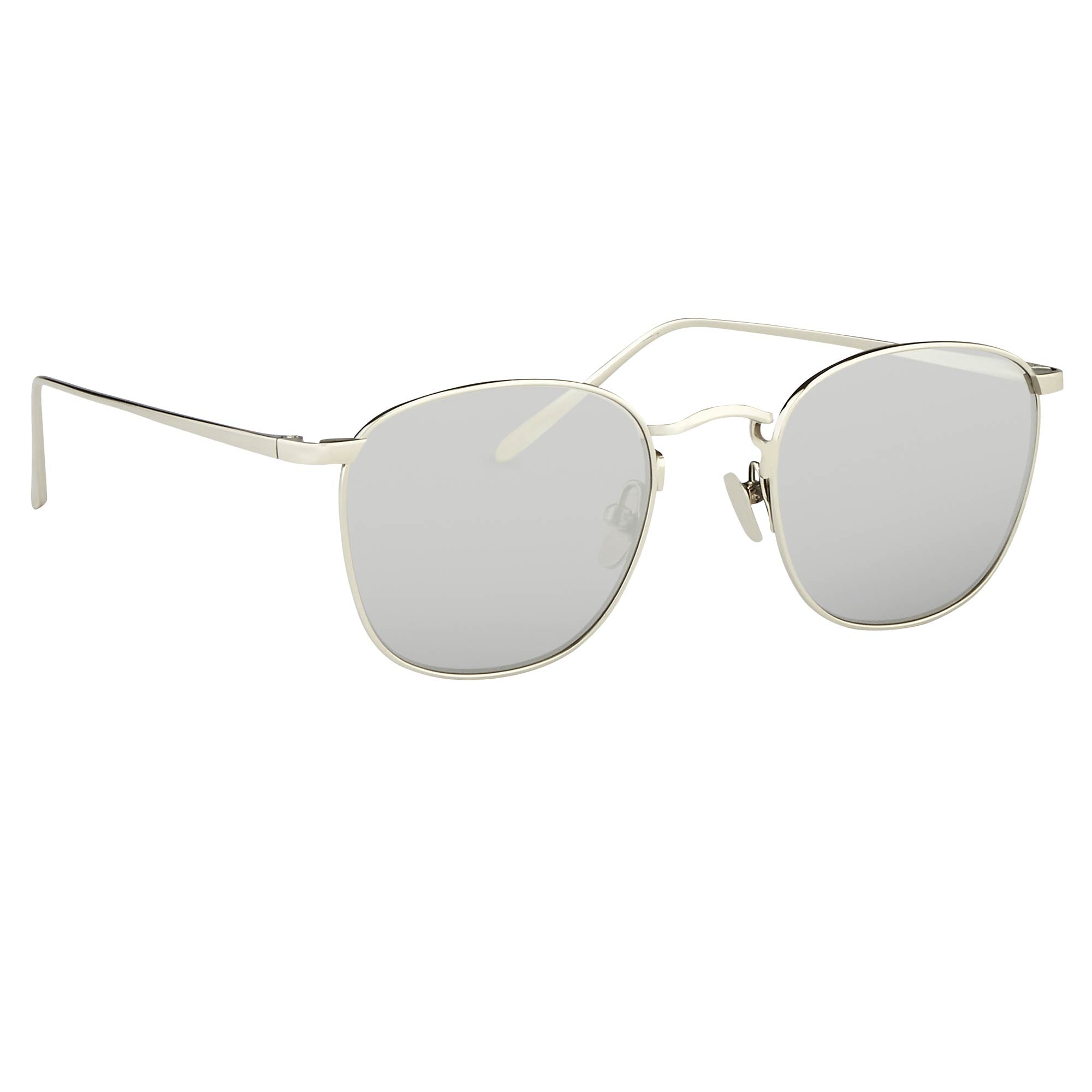 Simon Square Sunglasses in White Gold Frame