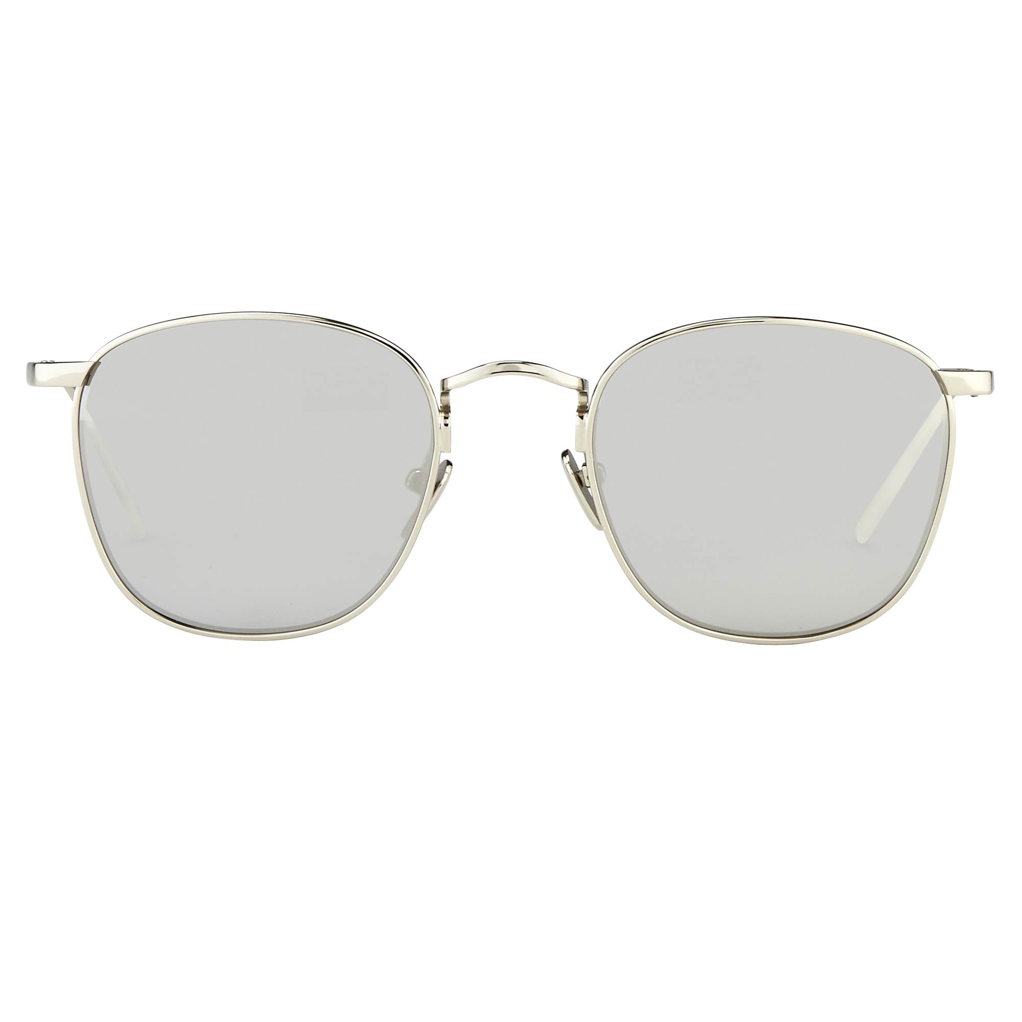 Simon Square Sunglasses in White Gold Frame