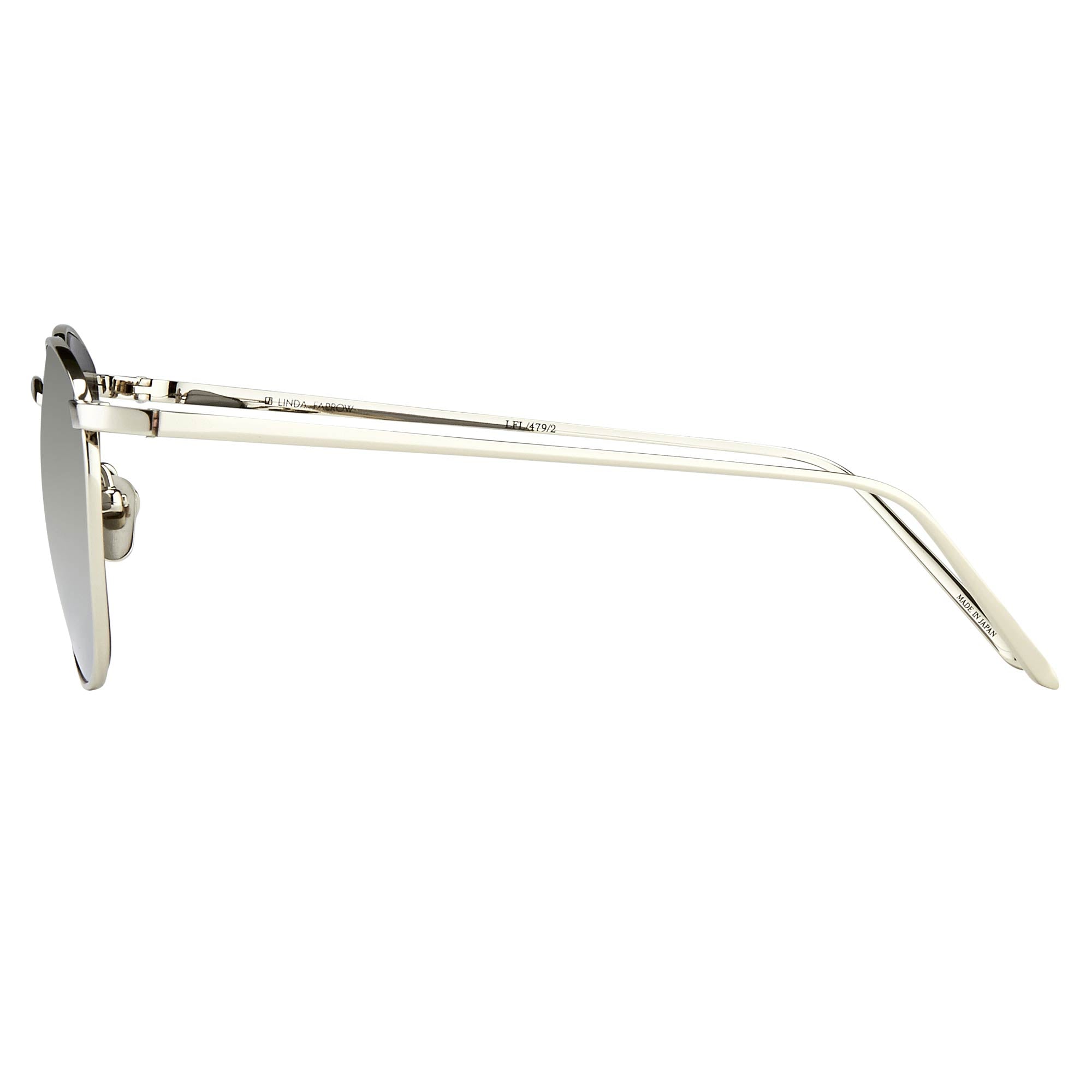 Simon Square Sunglasses in White Gold Frame