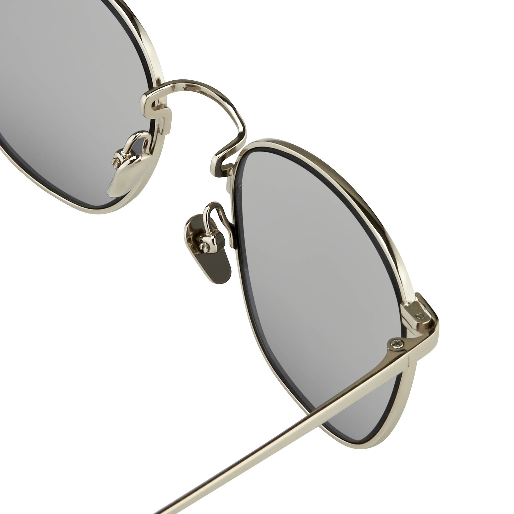 Simon Square Sunglasses in White Gold Frame