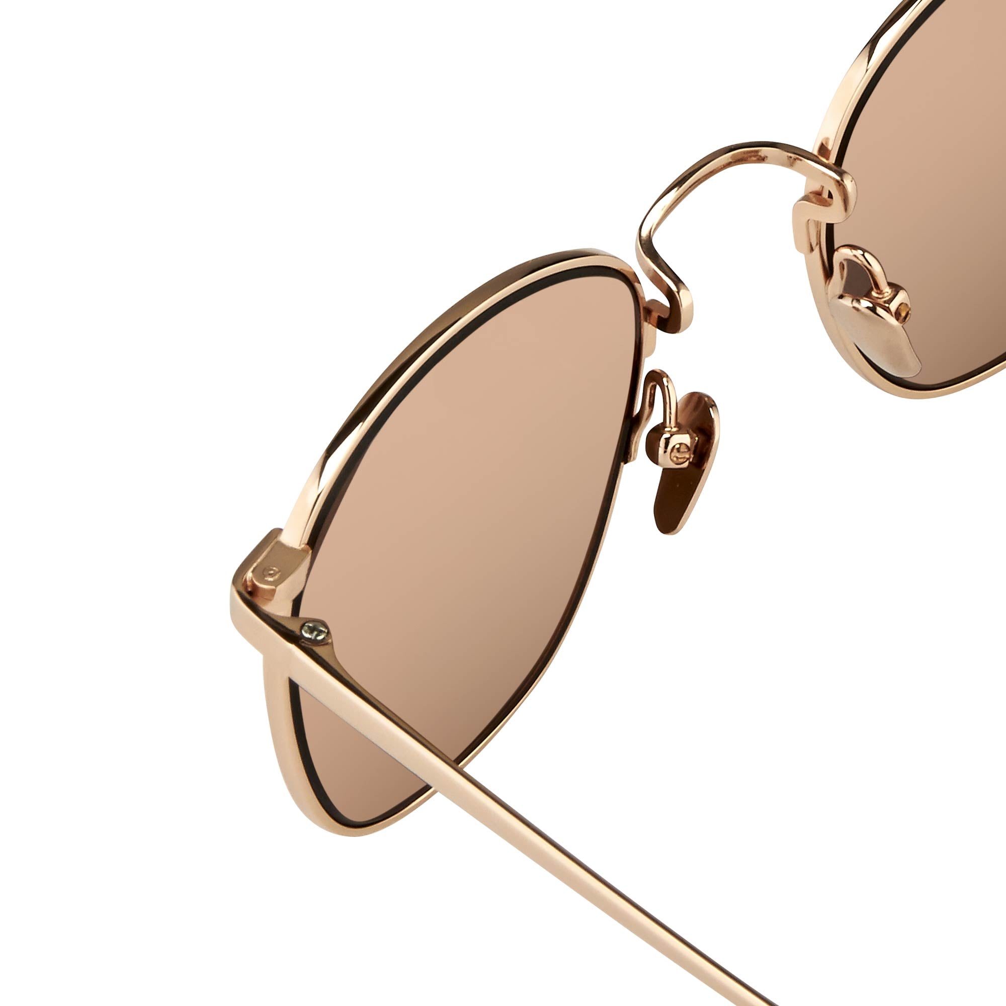 Simon Square Sunglasses in Rose Gold Frame