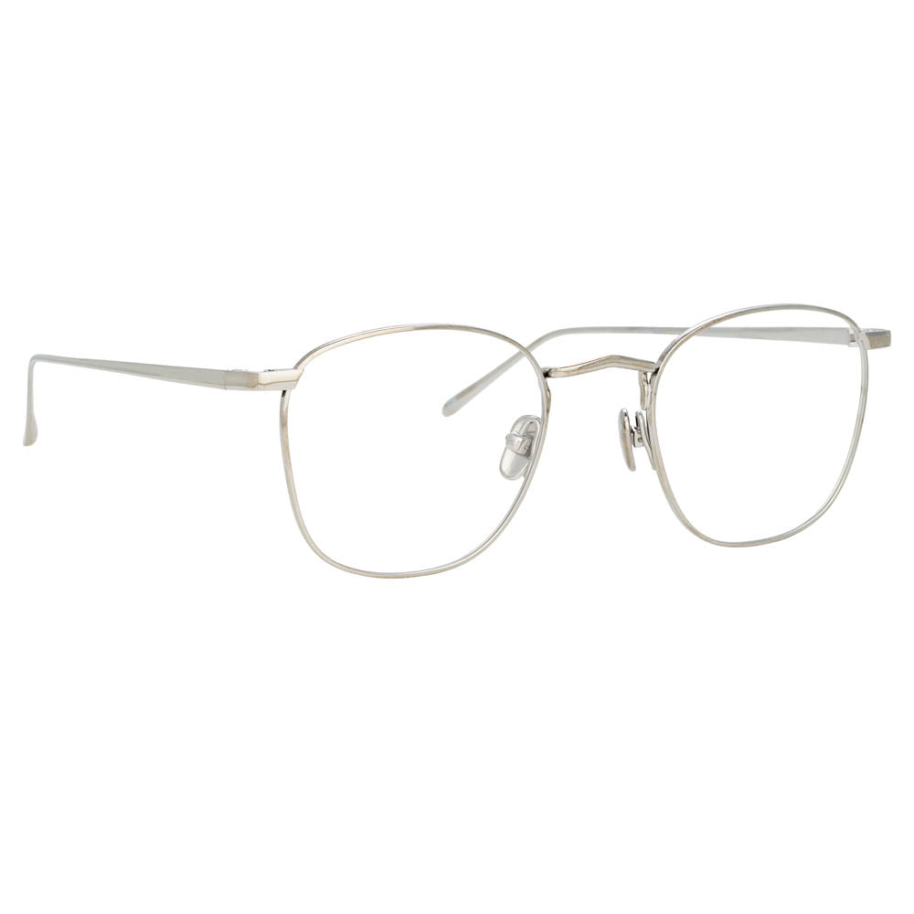 Simon Square Optical Frame in White Gold