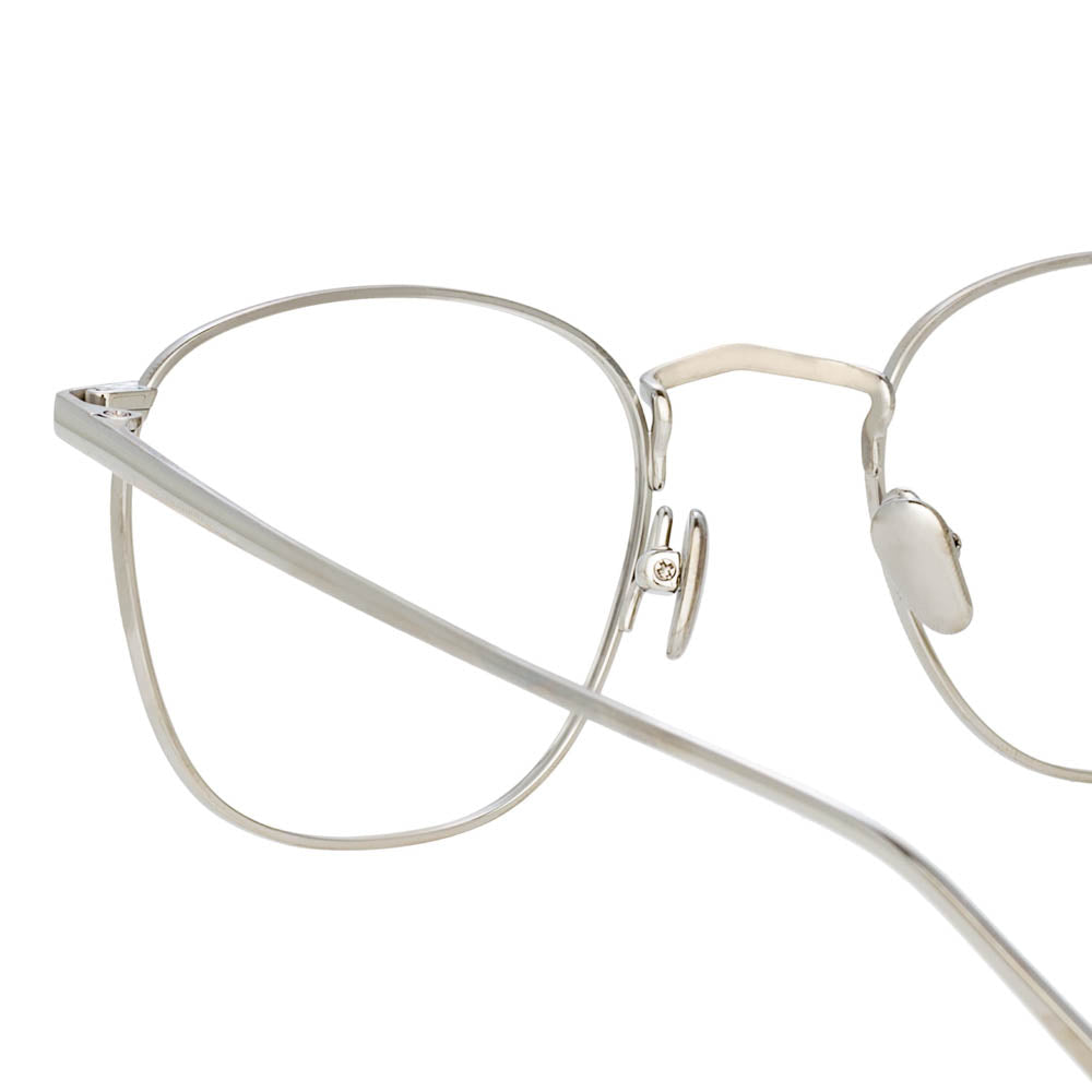 Simon Square Optical Frame in White Gold