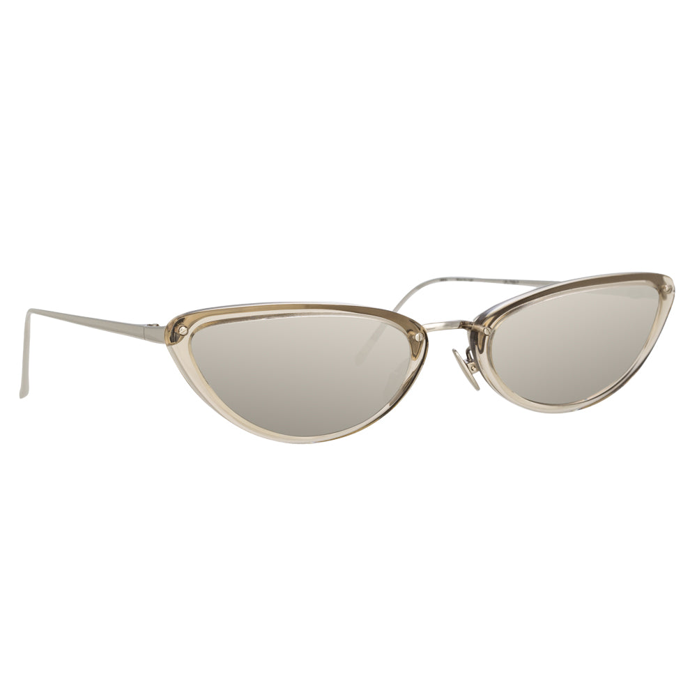 Cortina Cat Eye Sunglasses in White Gold and Platinum