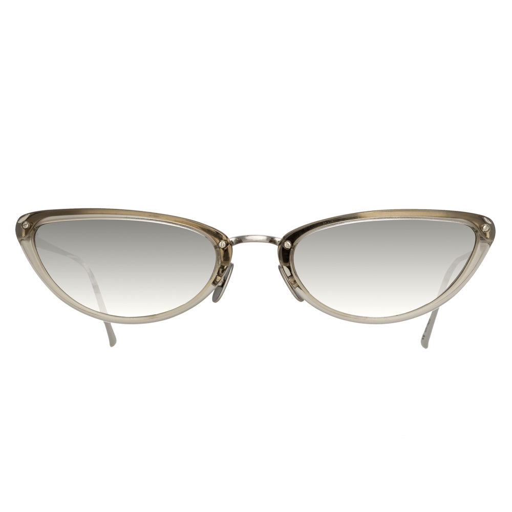 Cortina Cat Eye Sunglasses in White Gold and Platinum