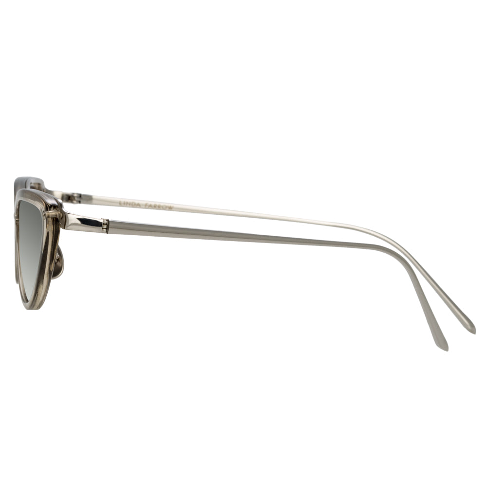 Cortina Cat Eye Sunglasses in White Gold and Platinum