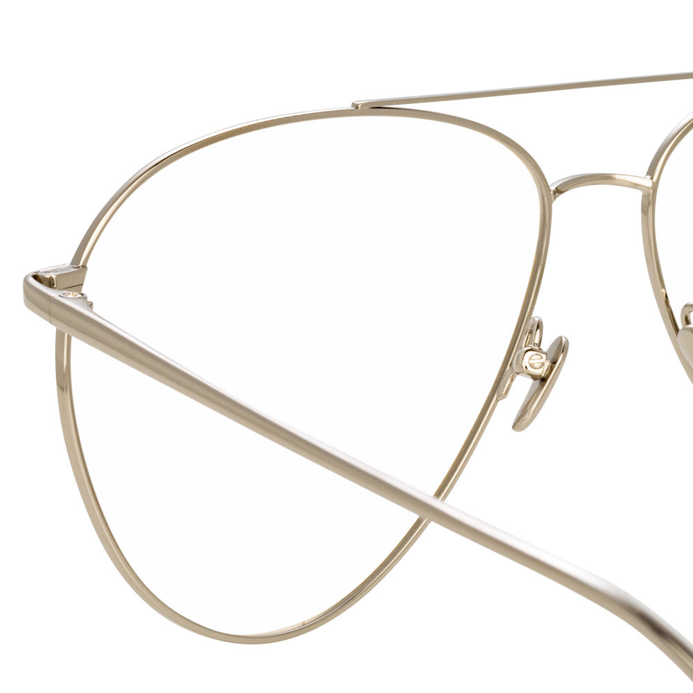 Kirk Aviator Optical Frame in Yellow Gold