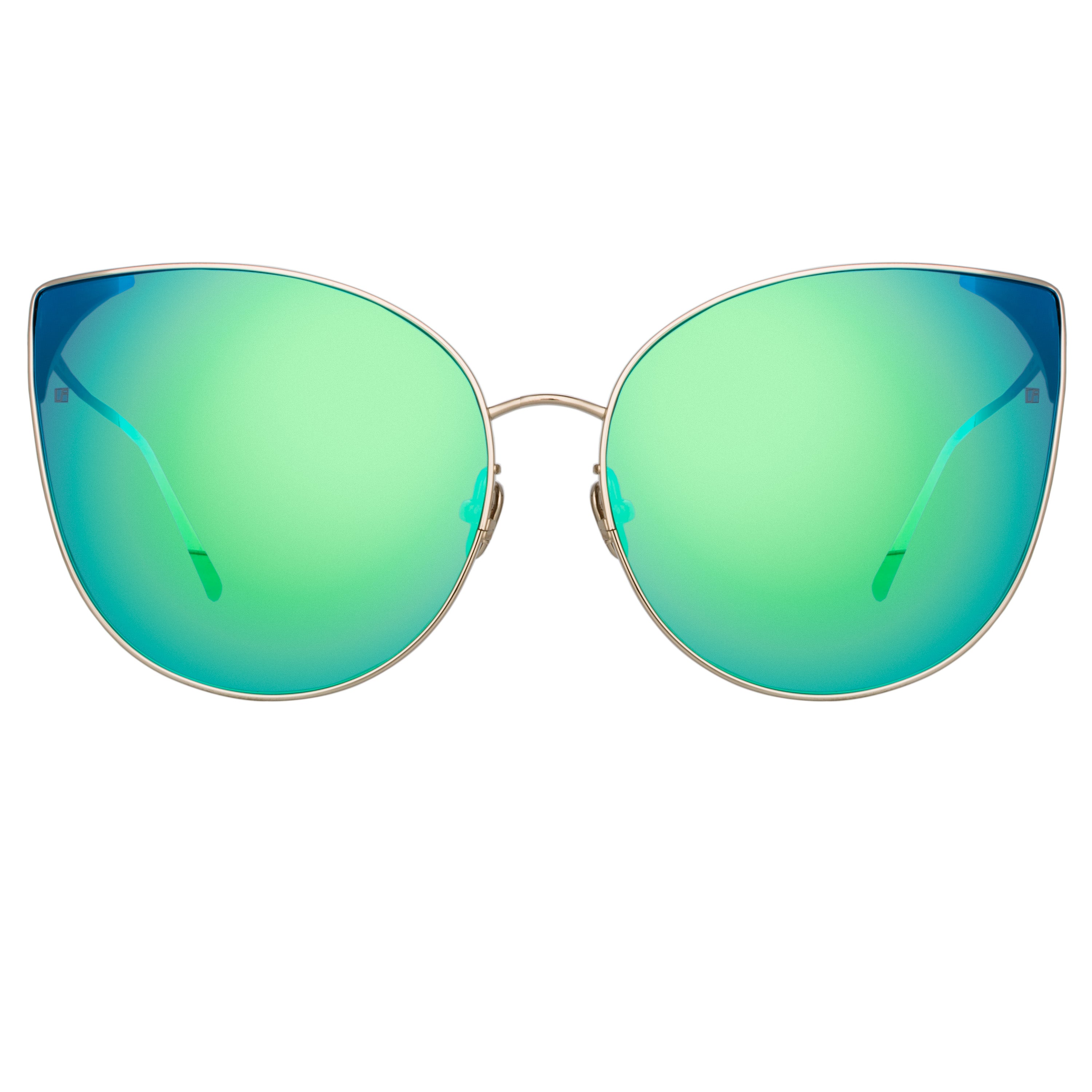 Flyer Sunglasses in Light Gold and Blue