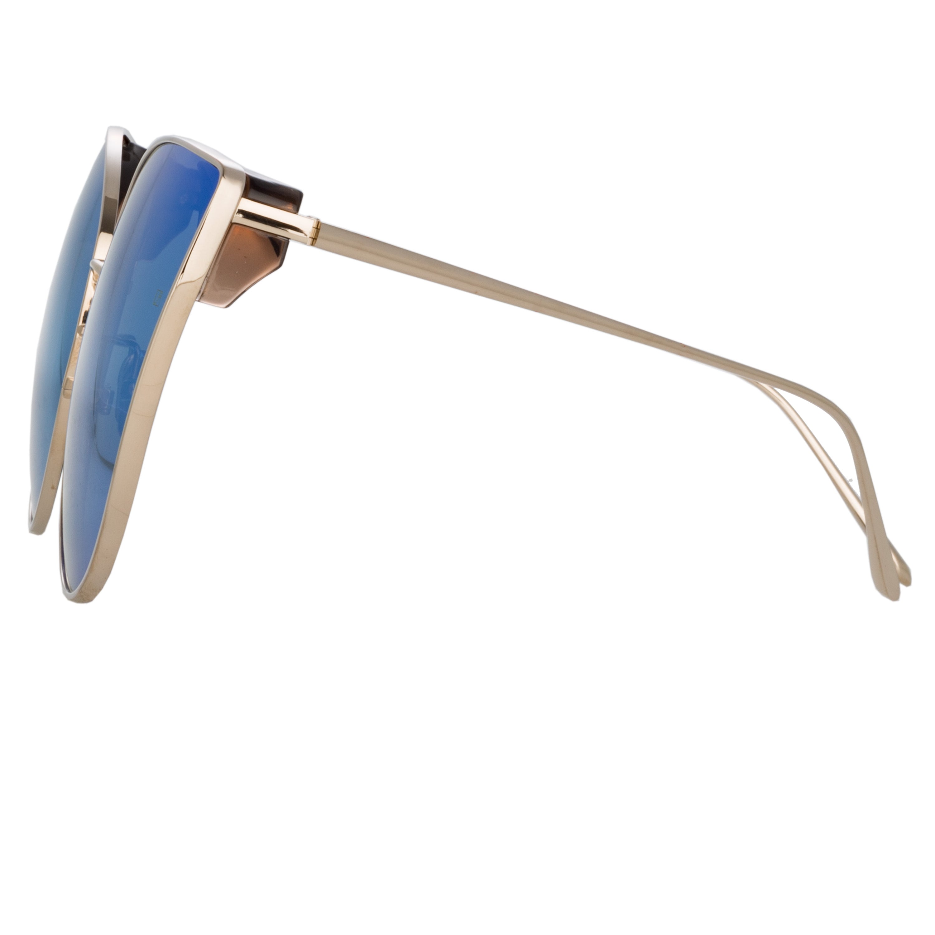 Flyer Sunglasses in Light Gold and Blue