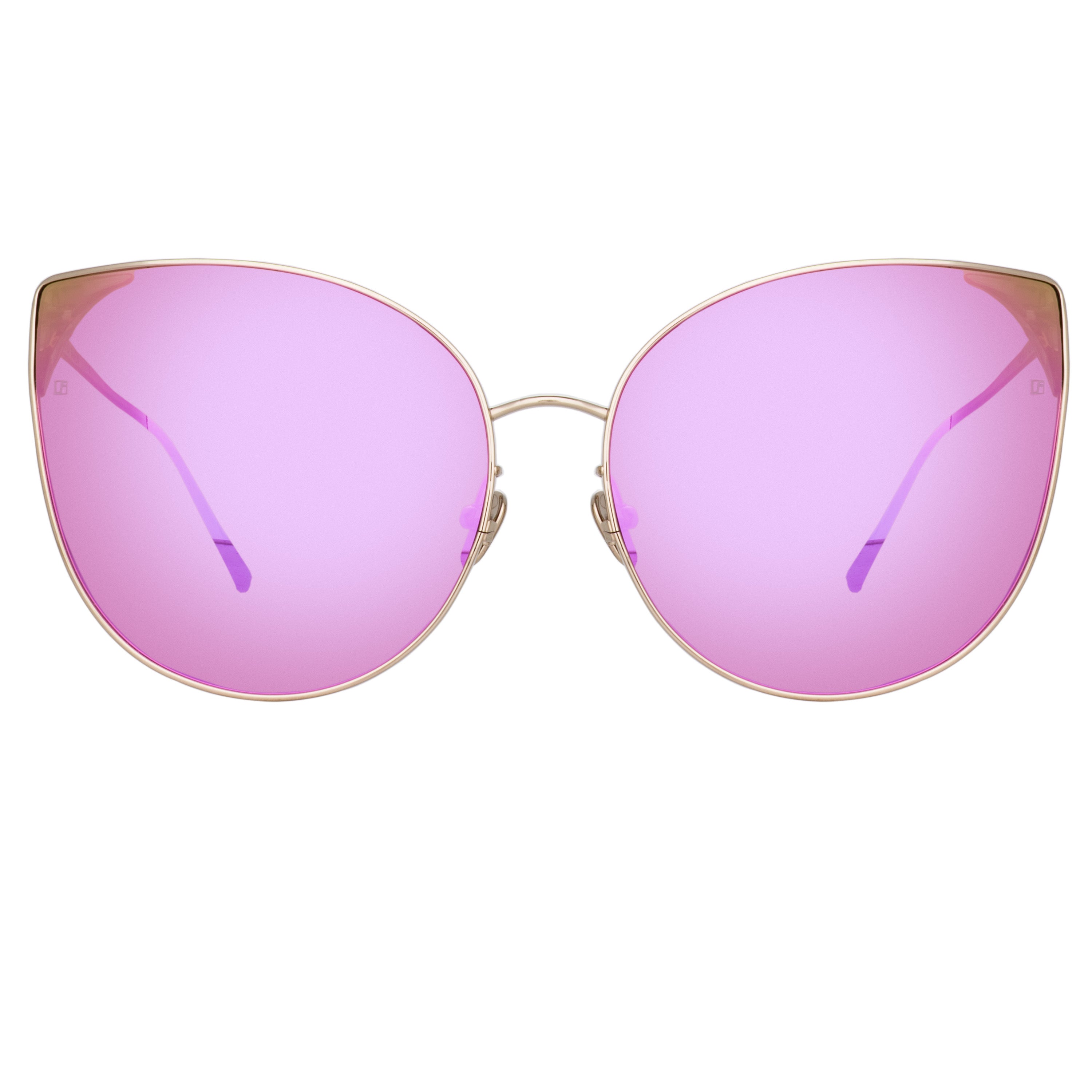 Flyer Sunglasses in Light Gold and Pink