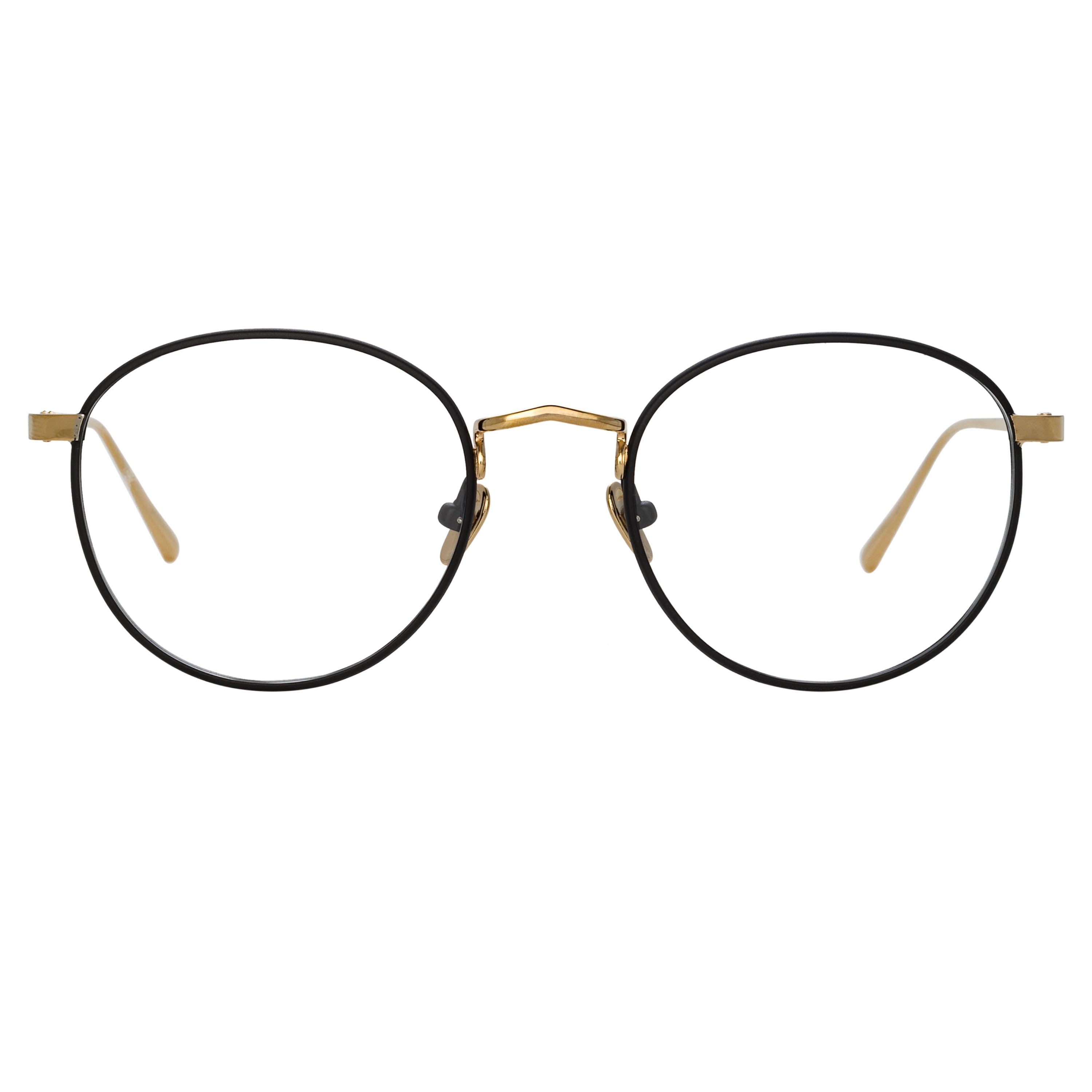 Harrison Optical Frame in Black and Light Gold