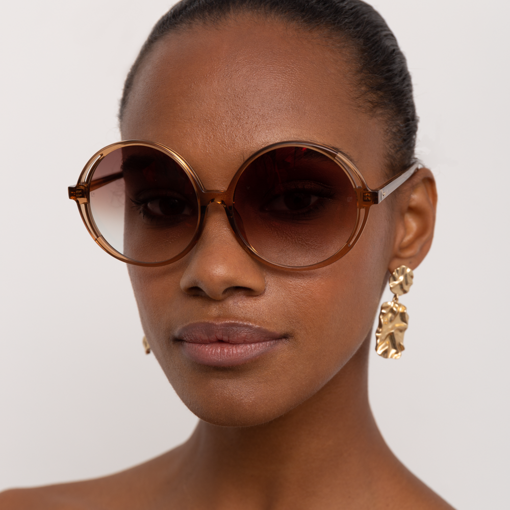 Bianca Round Sunglasses in Cream